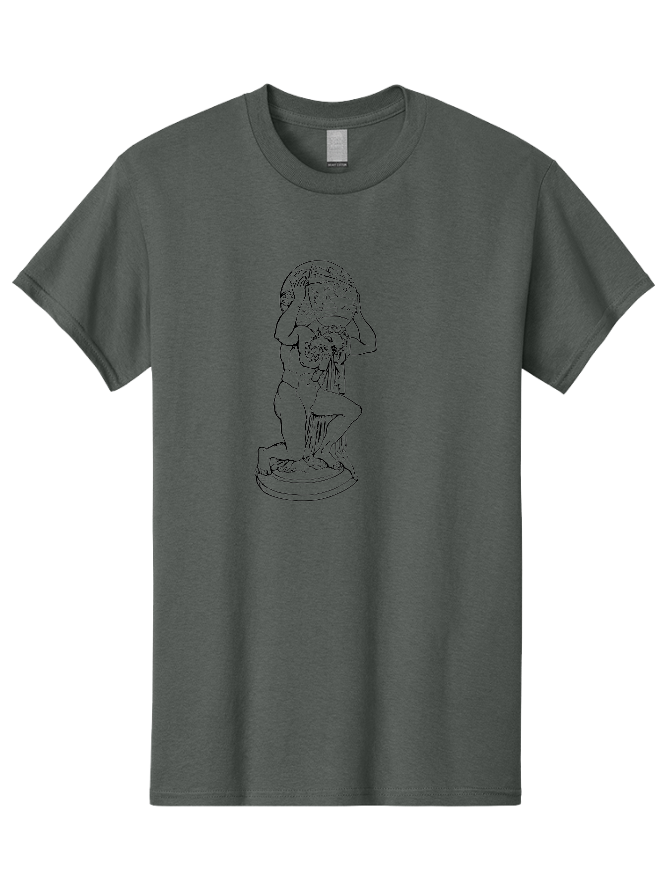 Atlas-Holding-Globe Men'S Graphic Tee, 100% Cotton, Comfortable Casual Summer Wear, Machine Washable, Statue Of Atlas, Greek Mythology, Holding The World, Classical Art, Mythological Figure, Ancient Greek Culture, Symbolic Representation -  Aaa519 25