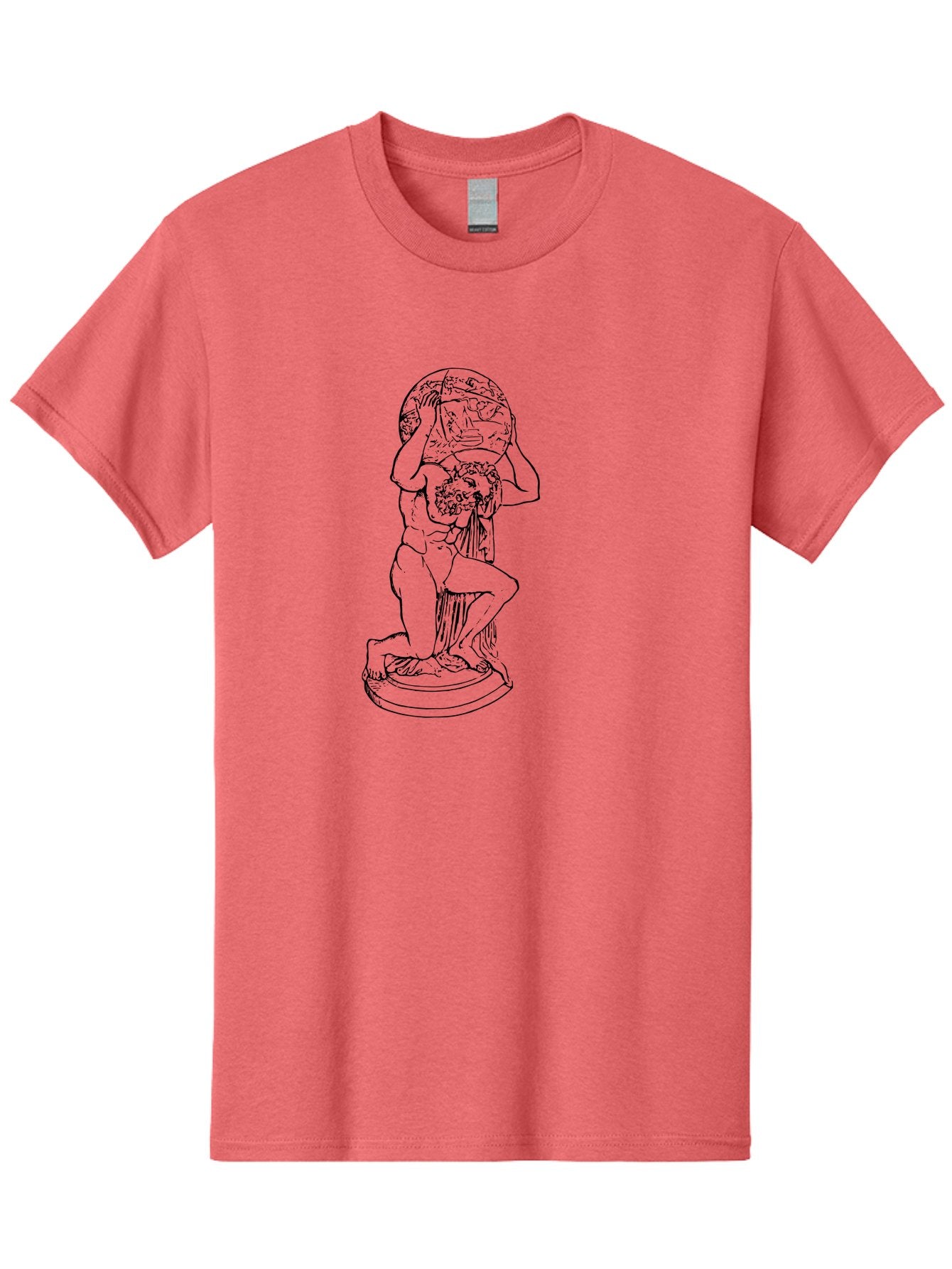 Atlas-Holding-Globe Men'S Graphic Tee, 100% Cotton, Comfortable Casual Summer Wear, Machine Washable, Statue Of Atlas, Greek Mythology, Holding The World, Classical Art, Mythological Figure, Ancient Greek Culture, Symbolic Representation -  Aaa519 29