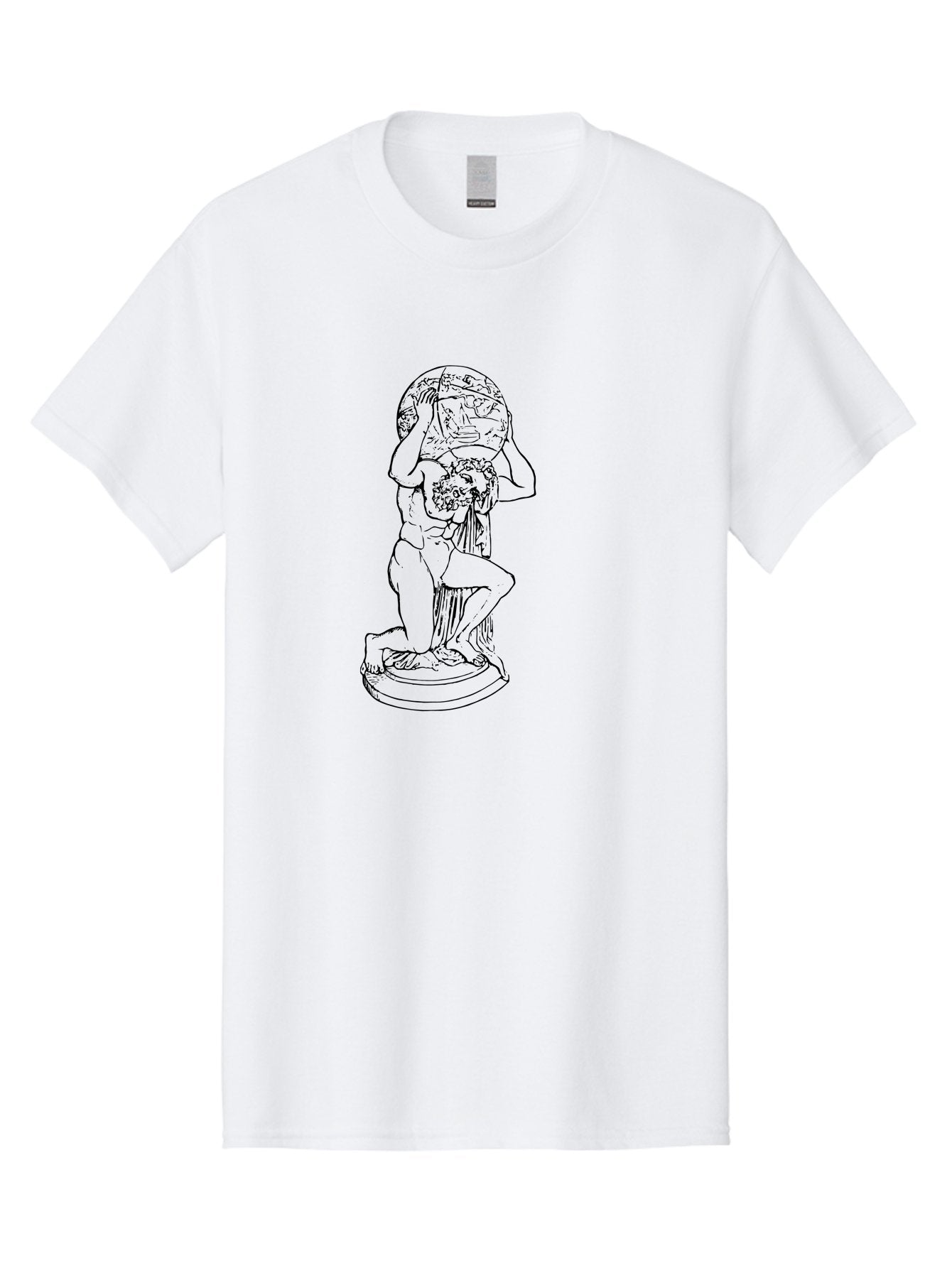 Atlas-Holding-Globe Men'S Graphic Tee, 100% Cotton, Comfortable Casual Summer Wear, Machine Washable, Statue Of Atlas, Greek Mythology, Holding The World, Classical Art, Mythological Figure, Ancient Greek Culture, Symbolic Representation -  Aaa519 5