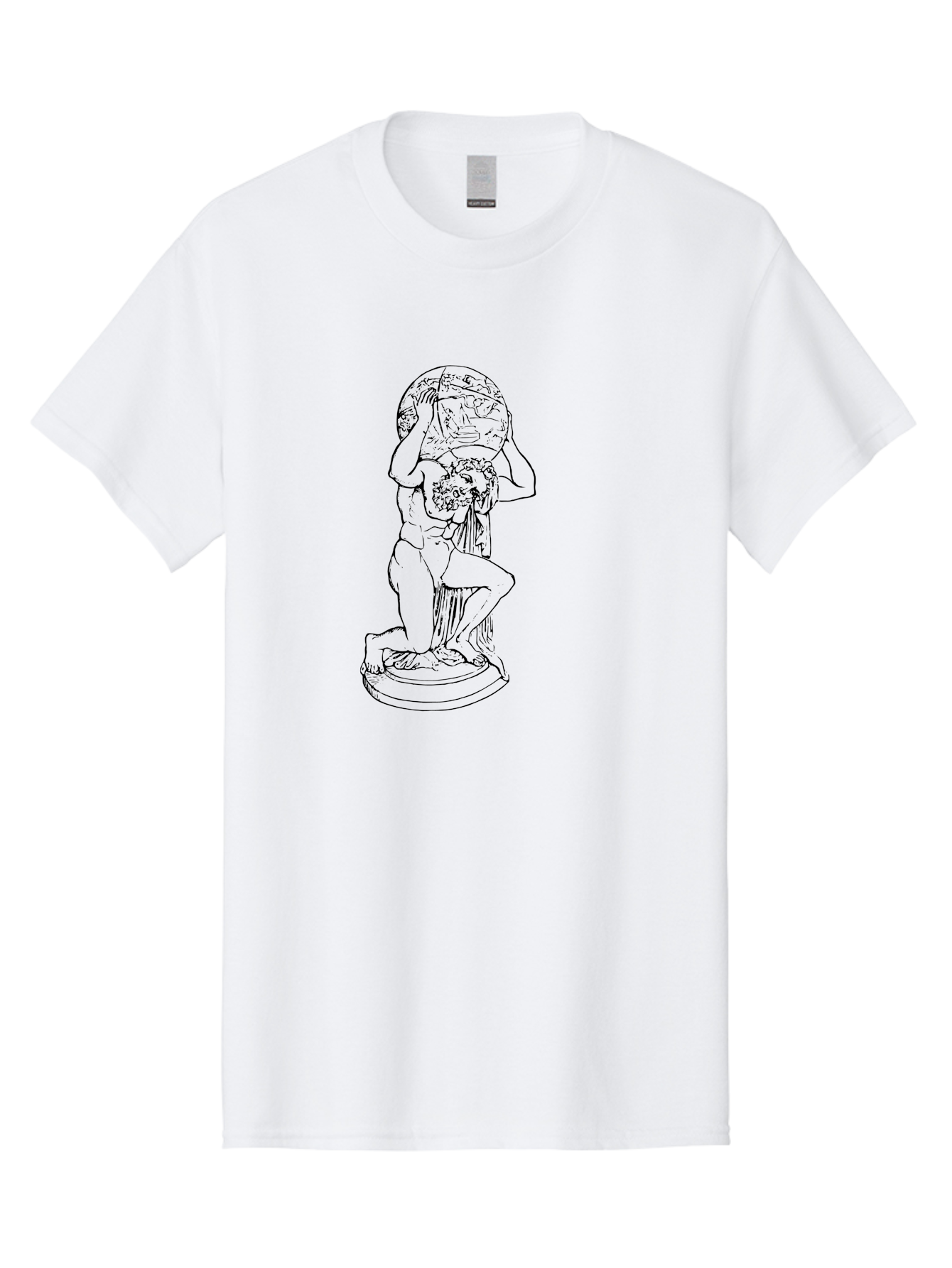 Atlas-Holding-Globe Men'S Graphic Tee, 100% Cotton, Comfortable Casual Summer Wear, Machine Washable, Statue Of Atlas, Greek Mythology, Holding The World, Classical Art, Mythological Figure, Ancient Greek Culture, Symbolic Representation -  Aaa519 7