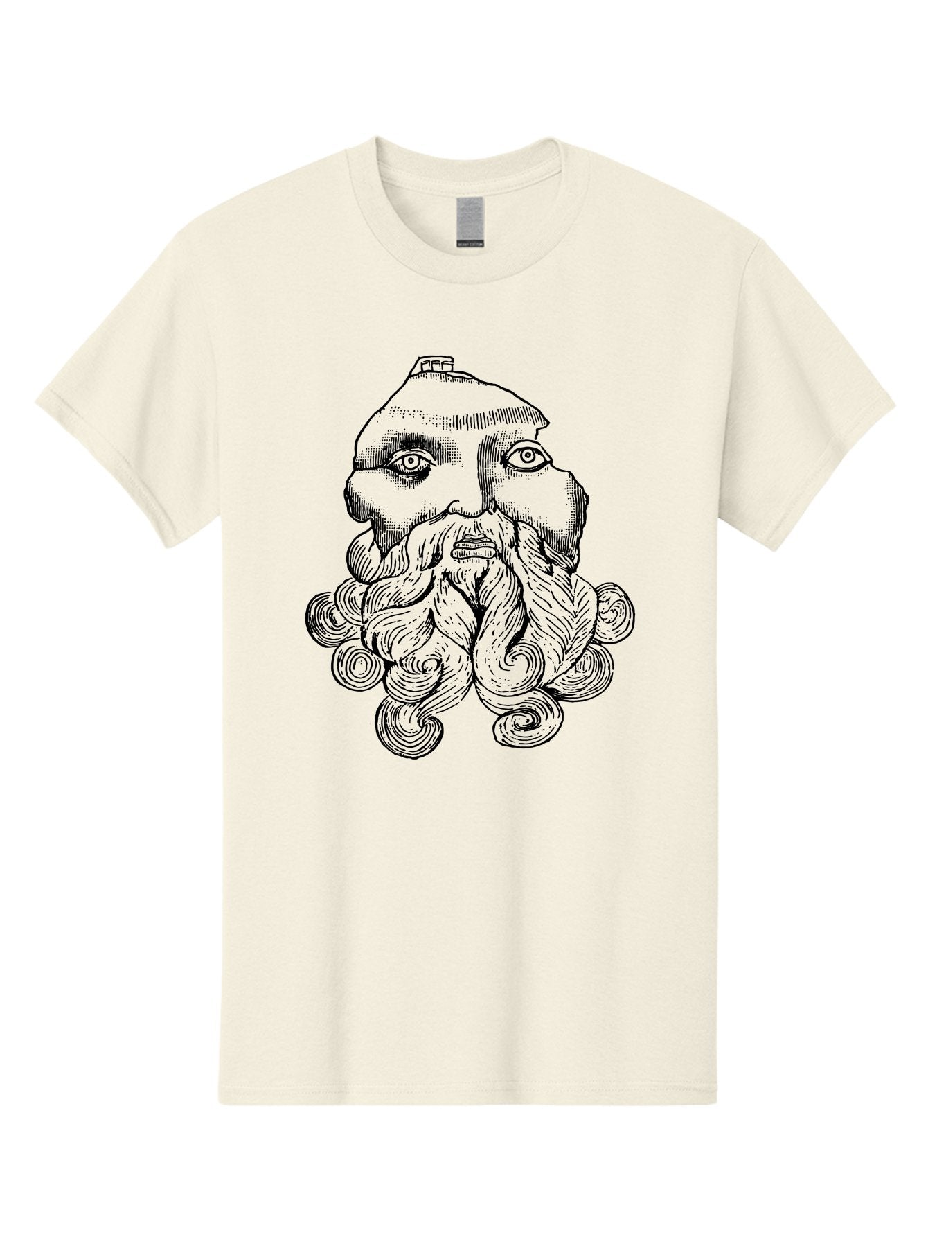 Brahma Men'S Graphic Tee, 100% Cotton, Comfortable Casual Summer Wear, Machine Washable, Mysterious Figure, Three-Eyed Man, Bearded Visage, Mystical Symbol, Abstract Art, Surreal Imagery, Intricate Details, Unique Illustration -  Aaa521 13