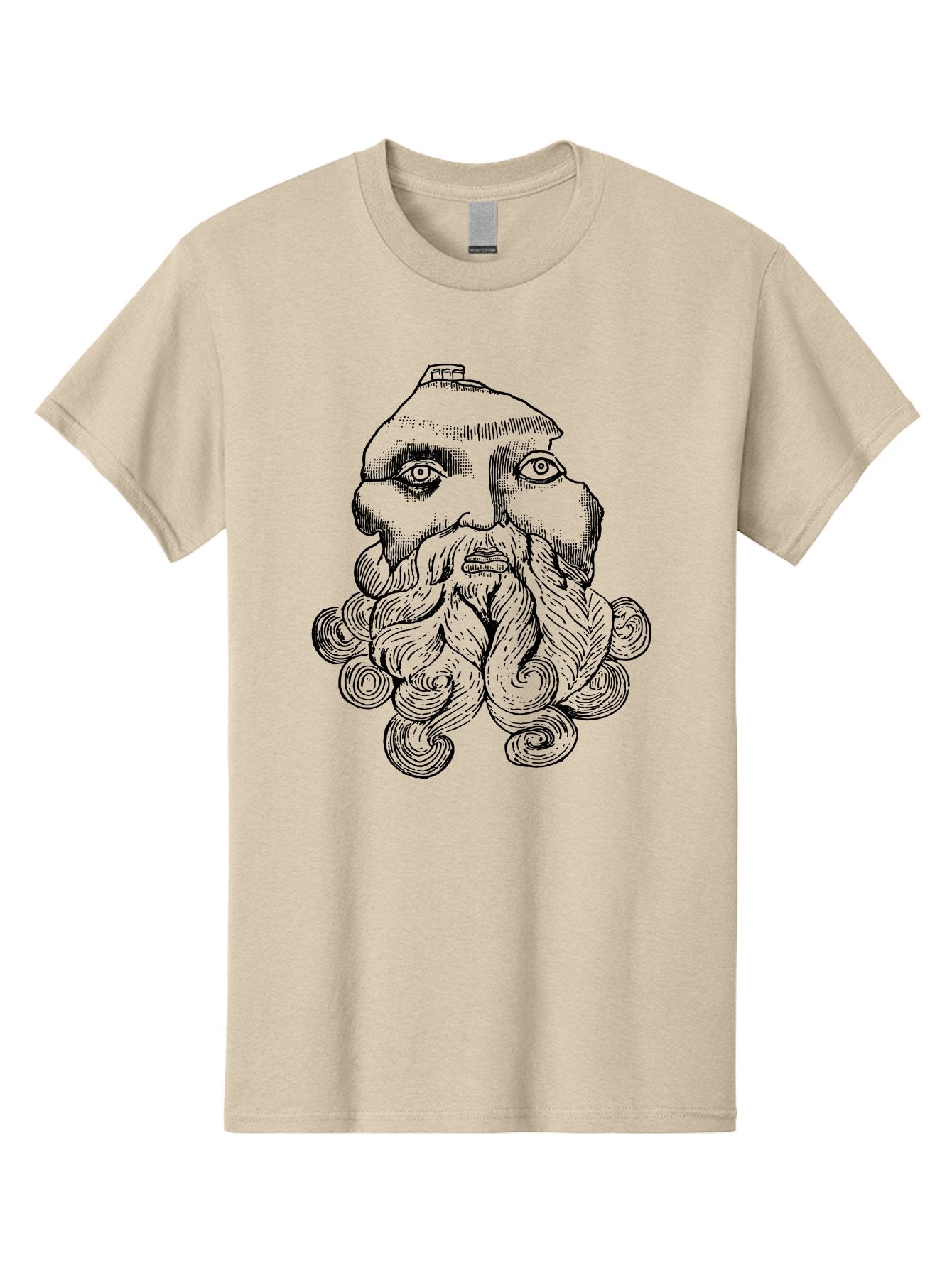 Brahma Men'S Graphic Tee, 100% Cotton, Comfortable Casual Summer Wear, Machine Washable, Mysterious Figure, Three-Eyed Man, Bearded Visage, Mystical Symbol, Abstract Art, Surreal Imagery, Intricate Details, Unique Illustration -  Aaa521 9