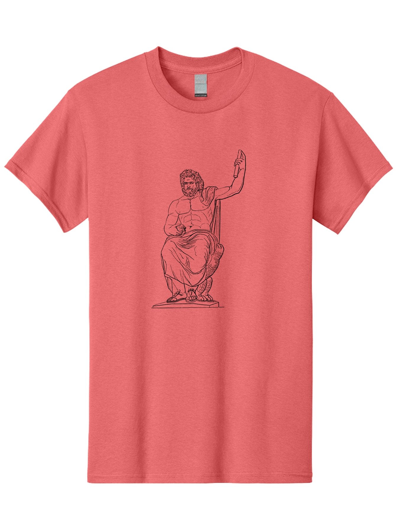 Classical-Greek-Statue Men'S Graphic Tee, 100% Cotton, Comfortable Casual Summer Wear, Machine Washable, Ancient Greek Philosopher, Socrates, Classical Figure, Seated Man, Raised Arm, Flowing Robes, Classical Art, Greek Philosophy, -  Aaa524 3