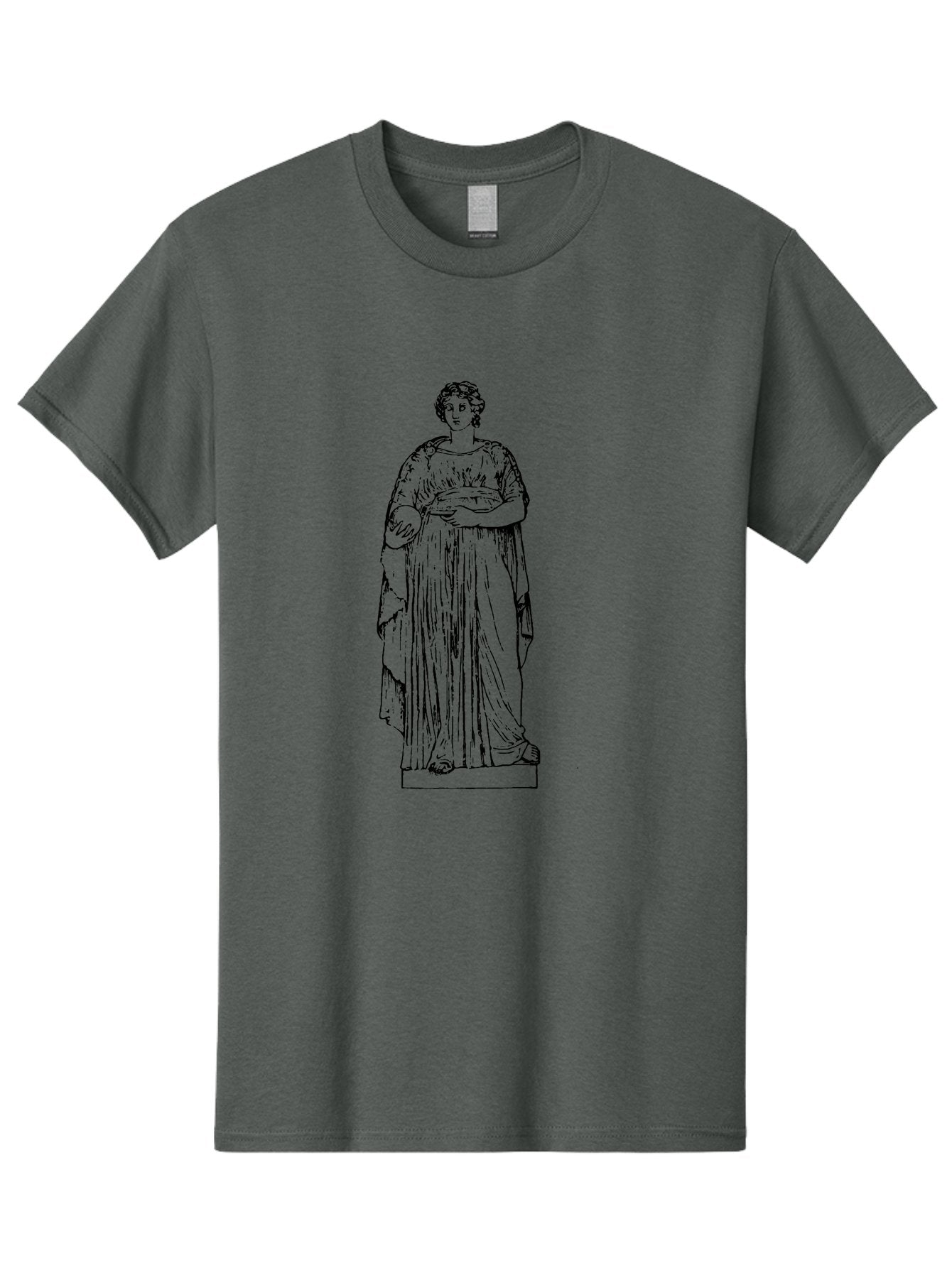 Classical-Statue-1 Men'S Graphic Tee, 100% Cotton, Comfortable Casual Summer Wear, Machine Washable, Classical Greek Statue, Woman In Toga, Flowing Robes, Elegant Lines, Draped Clothing, Serene Expression, Artistic Rendering, -  Aaa525 25