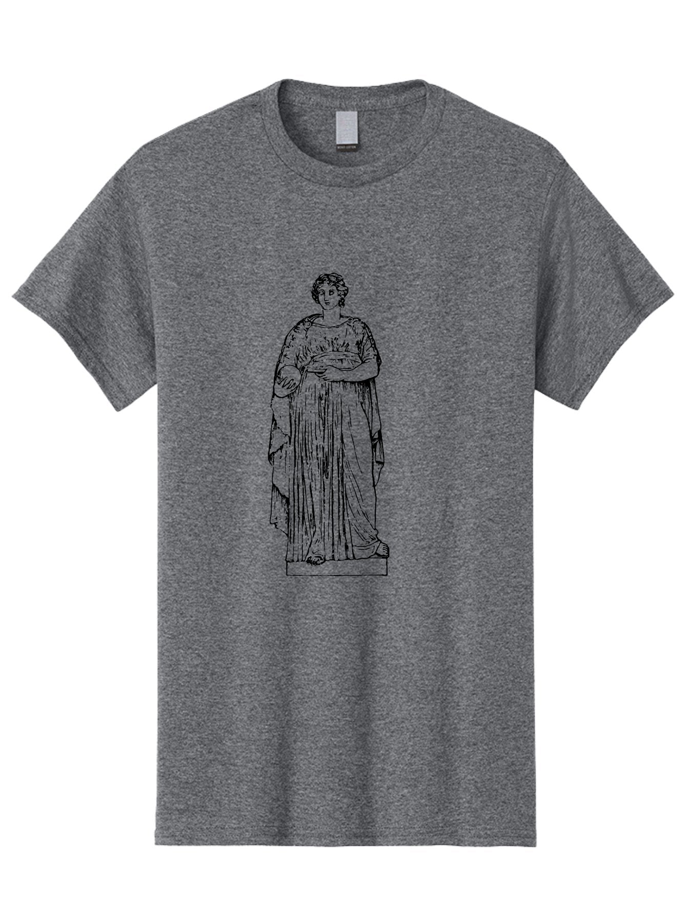 Classical-Statue-1 Men'S Graphic Tee, 100% Cotton, Comfortable Casual Summer Wear, Machine Washable, Classical Greek Statue, Woman In Toga, Flowing Robes, Elegant Lines, Draped Clothing, Serene Expression, Artistic Rendering, -  Aaa525