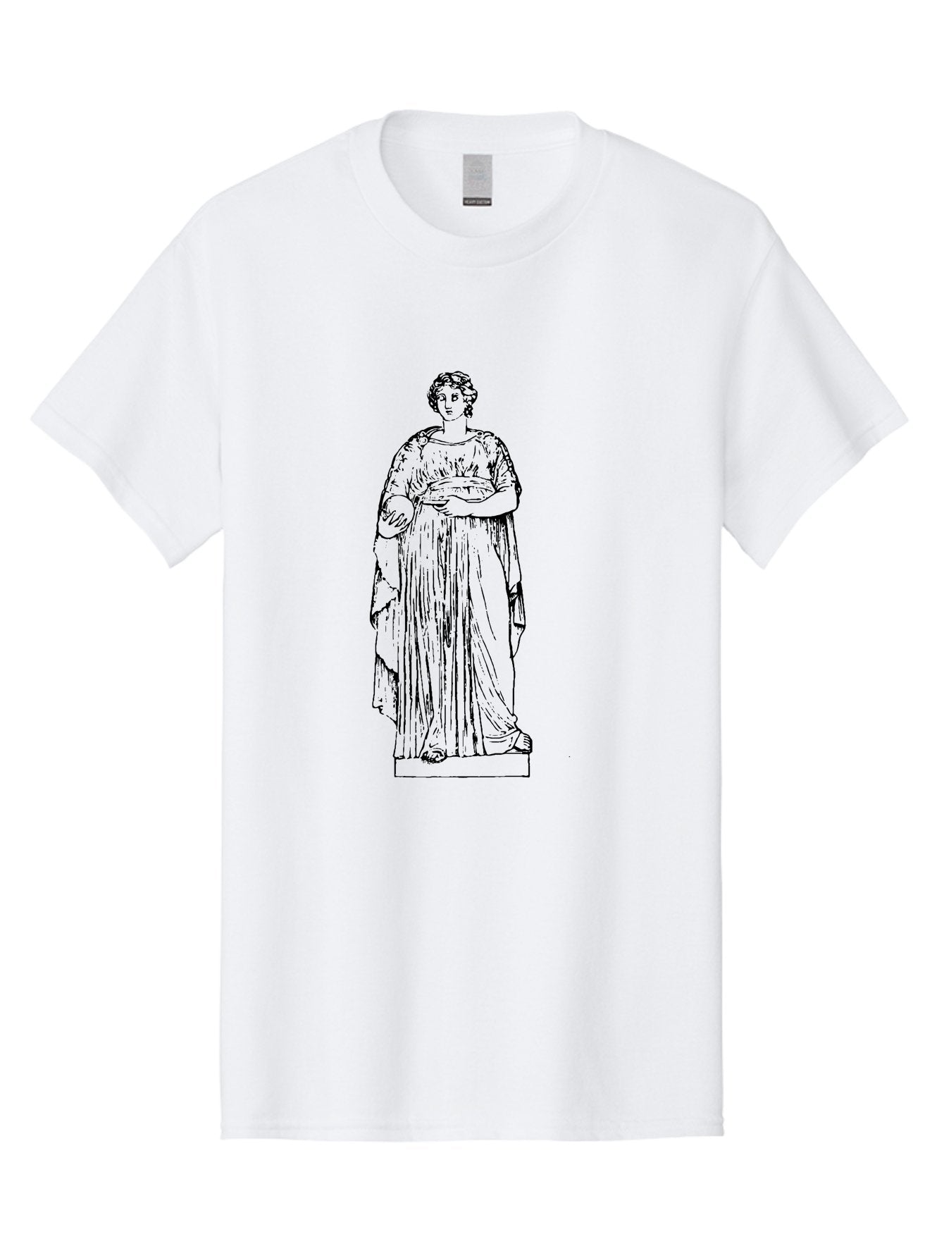 Classical-Statue-1 Men'S Graphic Tee, 100% Cotton, Comfortable Casual Summer Wear, Machine Washable, Classical Greek Statue, Woman In Toga, Flowing Robes, Elegant Lines, Draped Clothing, Serene Expression, Artistic Rendering, -  Aaa525 11