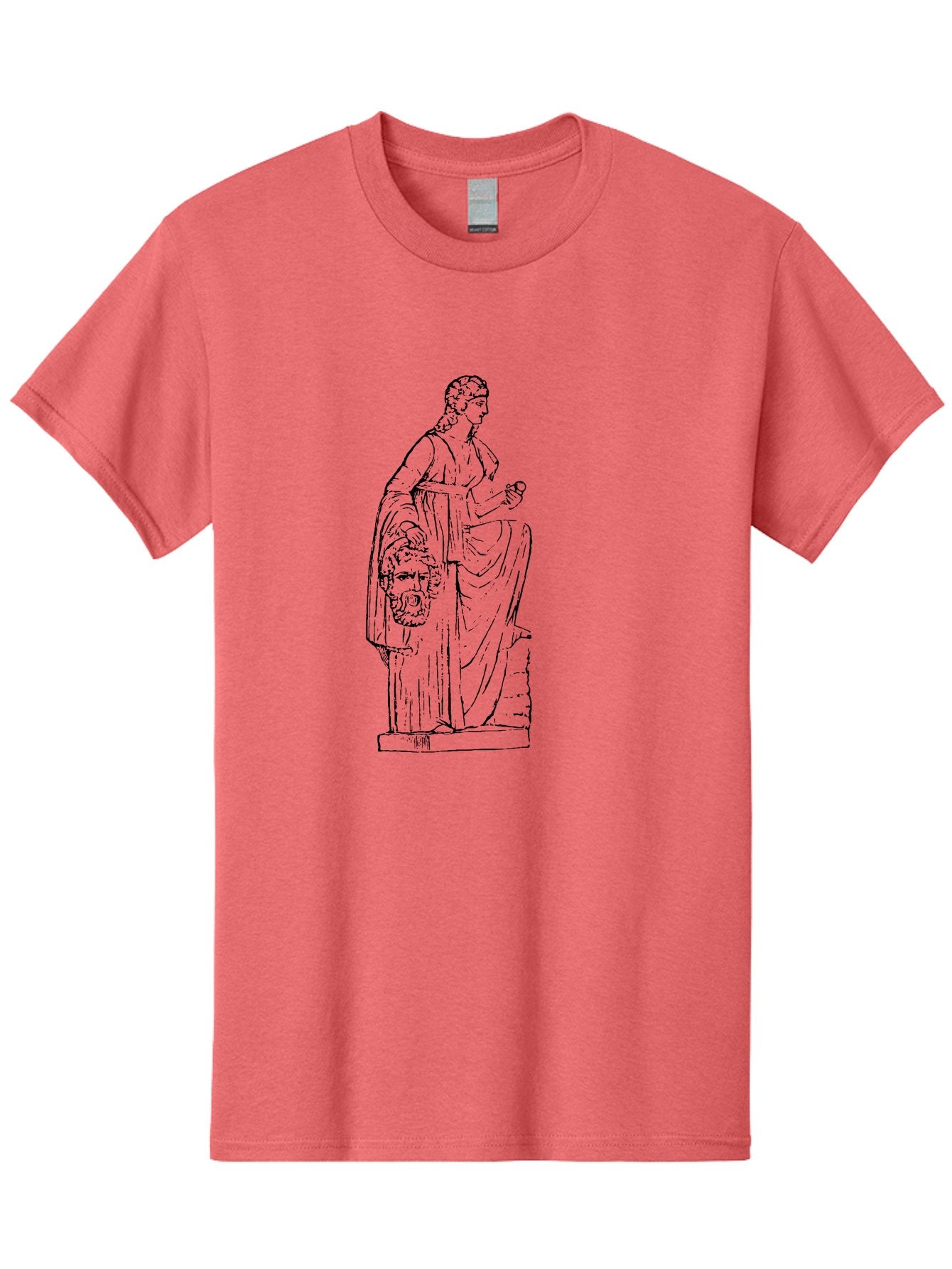 Classical-Statue Men'S Graphic Tee, 100% Cotton, Comfortable Casual Summer Wear, Machine Washable, Ancient Greek Statue, Classical Art, Female Figure, Flowing Robes, Ornate Details, Mythological Theme, Historical Significance, -  Aaa526 3