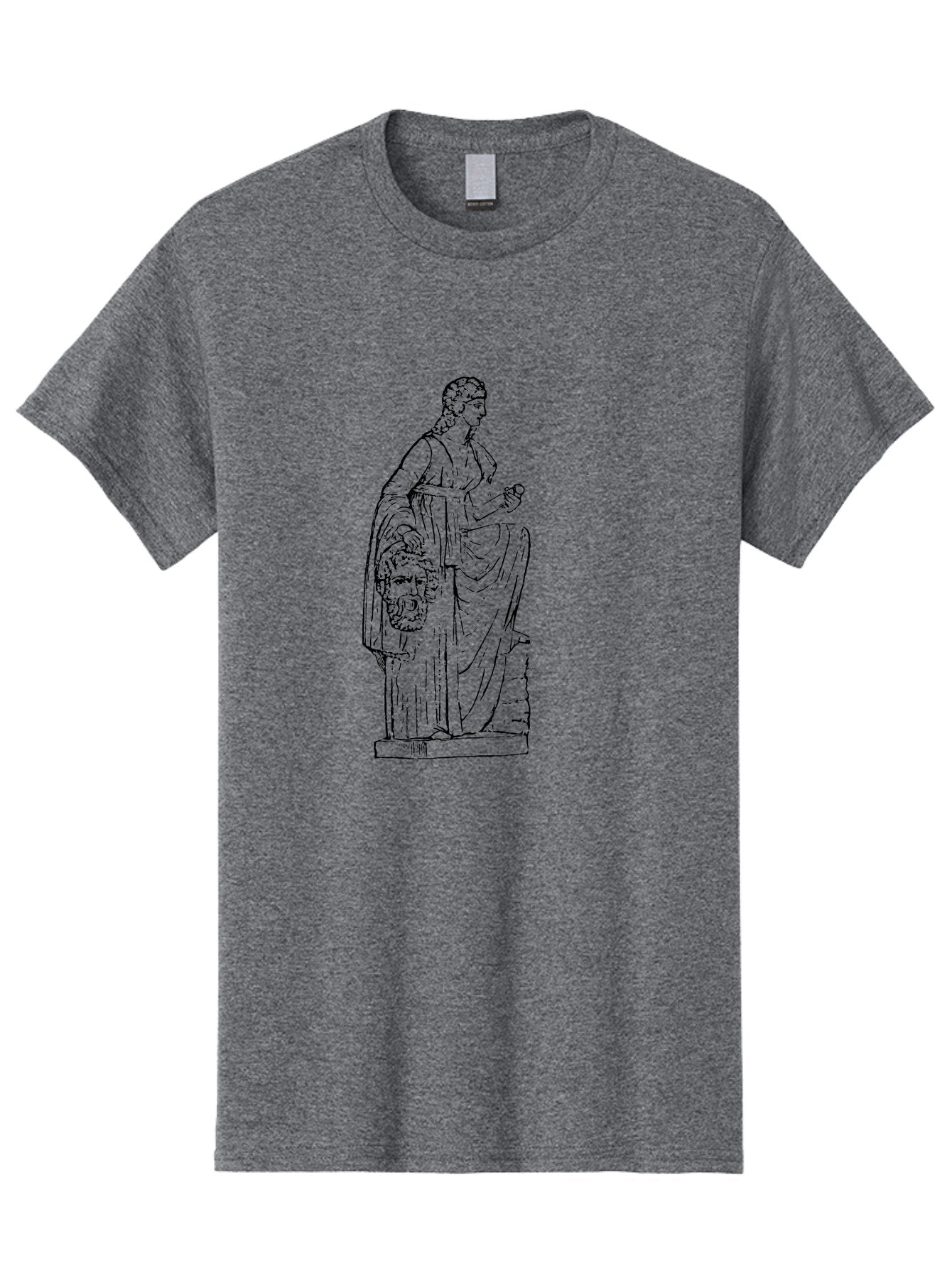 Classical-Statue Men'S Graphic Tee, 100% Cotton, Comfortable Casual Summer Wear, Machine Washable, Ancient Greek Statue, Classical Art, Female Figure, Flowing Robes, Ornate Details, Mythological Theme, Historical Significance, -  Aaa526 27
