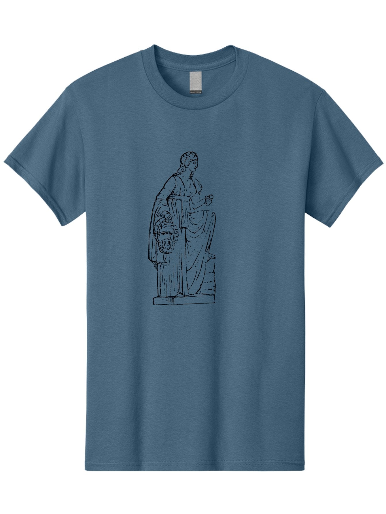 Classical-Statue Men'S Graphic Tee, 100% Cotton, Comfortable Casual Summer Wear, Machine Washable, Ancient Greek Statue, Classical Art, Female Figure, Flowing Robes, Ornate Details, Mythological Theme, Historical Significance, -  Aaa526