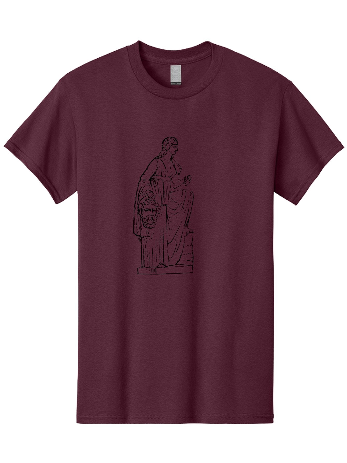 Classical-Statue Men'S Graphic Tee, 100% Cotton, Comfortable Casual Summer Wear, Machine Washable, Ancient Greek Statue, Classical Art, Female Figure, Flowing Robes, Ornate Details, Mythological Theme, Historical Significance, -  Aaa526 17