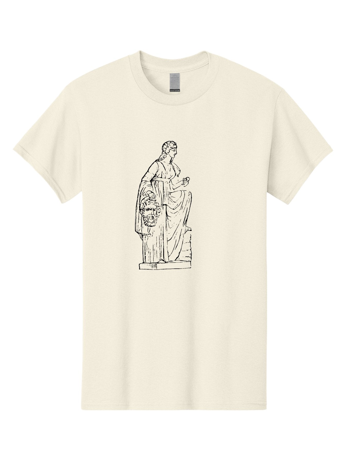 Classical-Statue Men'S Graphic Tee, 100% Cotton, Comfortable Casual Summer Wear, Machine Washable, Ancient Greek Statue, Classical Art, Female Figure, Flowing Robes, Ornate Details, Mythological Theme, Historical Significance, -  Aaa526 9