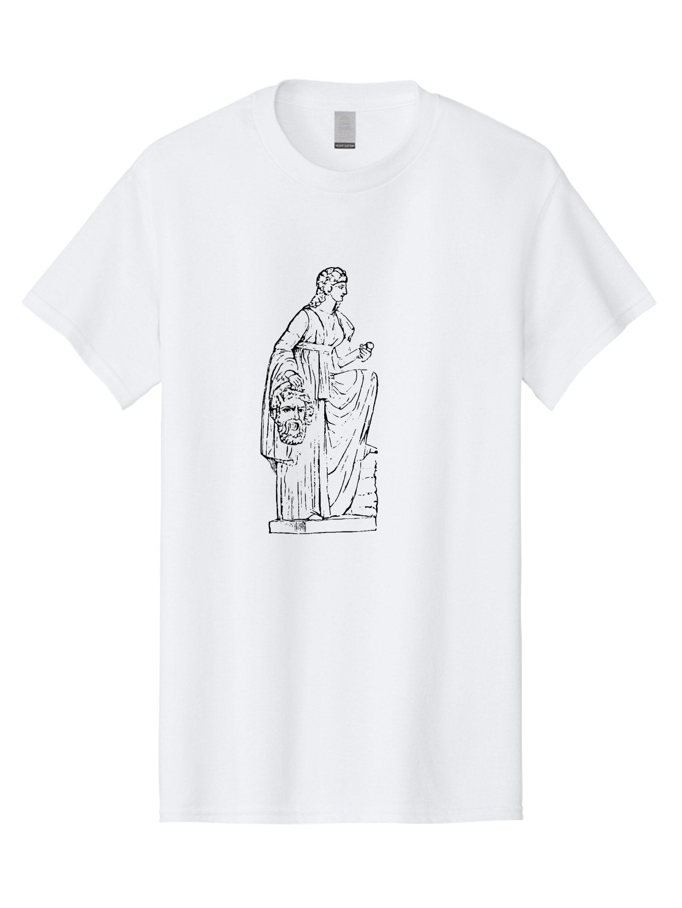 Classical-Statue Men'S Graphic Tee, 100% Cotton, Comfortable Casual Summer Wear, Machine Washable, Ancient Greek Statue, Classical Art, Female Figure, Flowing Robes, Ornate Details, Mythological Theme, Historical Significance, -  Aaa526 19