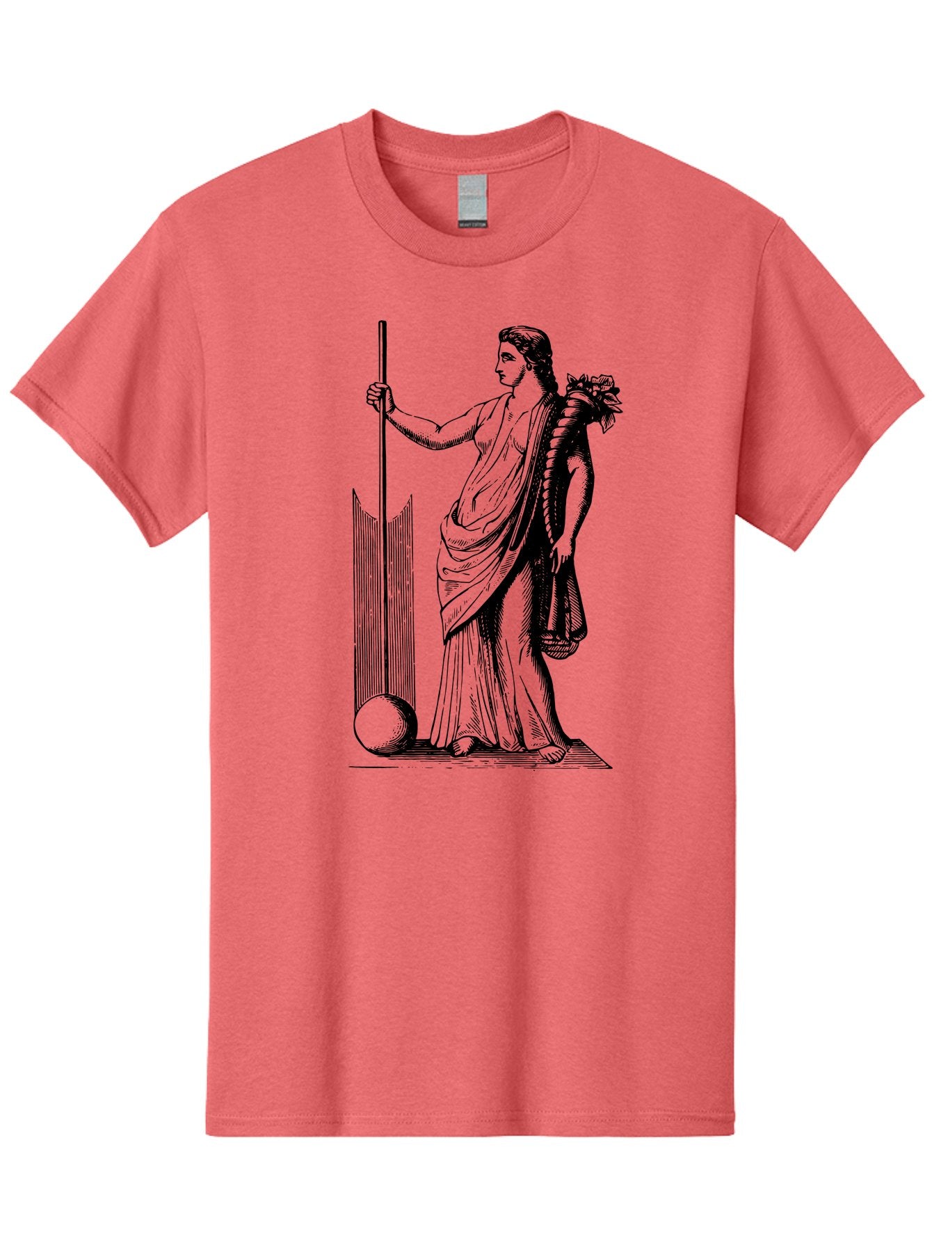 Classical-Woman Men'S Graphic Tee, 100% Cotton, Comfortable Casual Summer Wear, Machine Washable, Classical Figure, Flowing Robes, Holding Staff, Ornate Headdress, Classical Art, Historical Illustration, Regal Pose, Elegant Drapery, -  Aaa527 19
