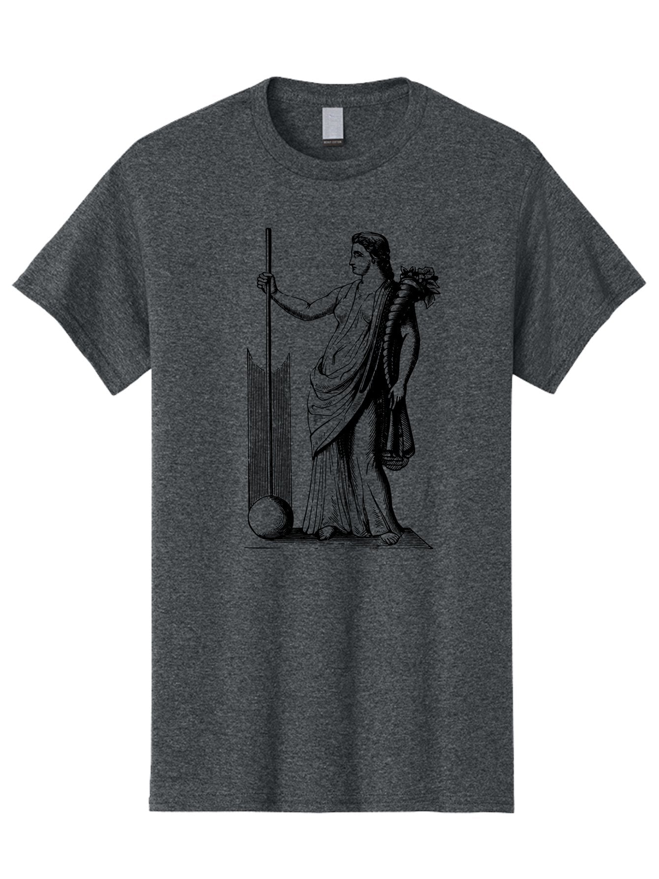 Classical-Woman Men'S Graphic Tee, 100% Cotton, Comfortable Casual Summer Wear, Machine Washable, Classical Figure, Flowing Robes, Holding Staff, Ornate Headdress, Classical Art, Historical Illustration, Regal Pose, Elegant Drapery, -  Aaa527 7