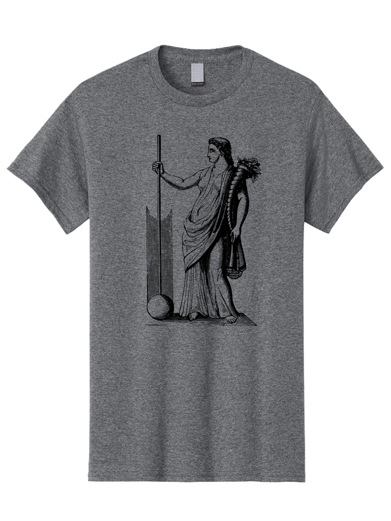 Classical-Woman Men'S Graphic Tee, 100% Cotton, Comfortable Casual Summer Wear, Machine Washable, Classical Figure, Flowing Robes, Holding Staff, Ornate Headdress, Classical Art, Historical Illustration, Regal Pose, Elegant Drapery, -  Aaa527 25