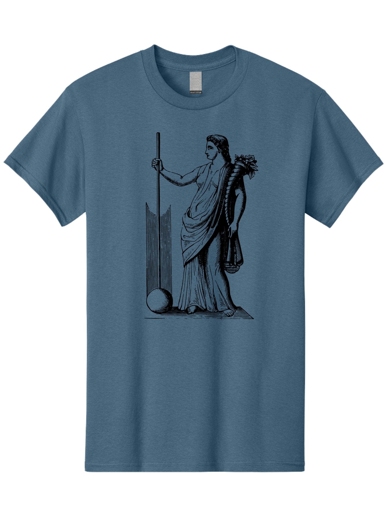 Classical-Woman Men'S Graphic Tee, 100% Cotton, Comfortable Casual Summer Wear, Machine Washable, Classical Figure, Flowing Robes, Holding Staff, Ornate Headdress, Classical Art, Historical Illustration, Regal Pose, Elegant Drapery, -  Aaa527 11
