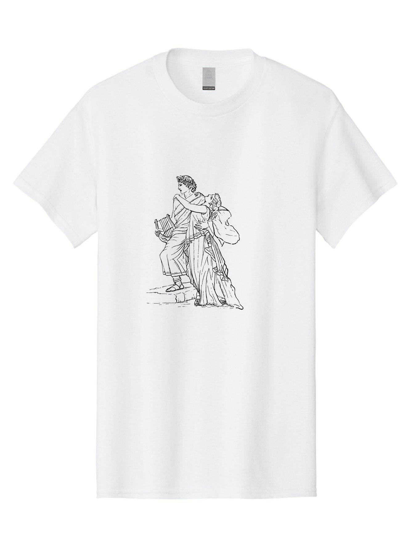 Couple-Dancing Men'S Graphic Tee, 100% Cotton, Comfortable Casual Summer Wear, Machine Washable, Orpheus And Eurydice, Greek Mythology, Classical Art, Mythological Figures, Ancient Greece, Love Story, Tragic Tale, Artistic Expression, -  Aaa528 9