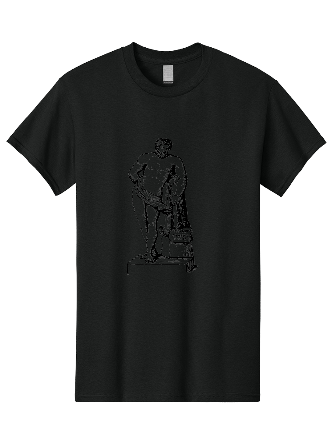 Diogenes Men'S Graphic Tee, 100% Cotton, Comfortable Casual Summer Wear, Machine Washable, Classical Statue, Ancient Greek Art, Marble Sculpture, Nude Male Figure, Patre Et Matre, Historical Landmark, Cultural Heritage, -  Aaa530