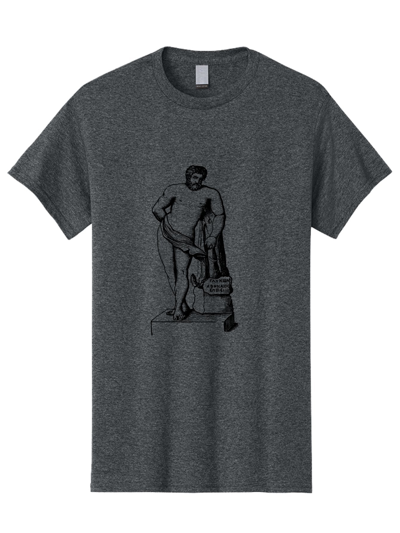 Diogenes Men'S Graphic Tee, 100% Cotton, Comfortable Casual Summer Wear, Machine Washable, Classical Statue, Ancient Greek Art, Marble Sculpture, Nude Male Figure, Patre Et Matre, Historical Landmark, Cultural Heritage, -  Aaa530