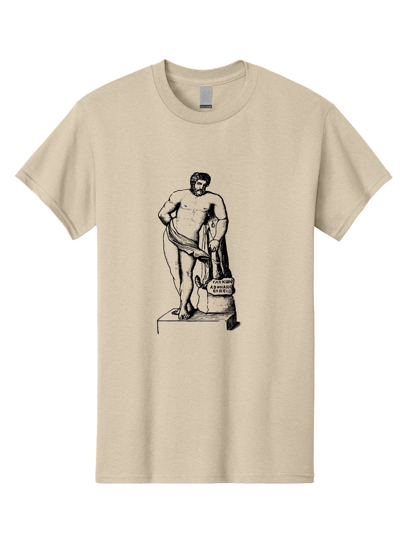 Diogenes Men'S Graphic Tee, 100% Cotton, Comfortable Casual Summer Wear, Machine Washable, Classical Statue, Ancient Greek Art, Marble Sculpture, Nude Male Figure, Patre Et Matre, Historical Landmark, Cultural Heritage, -  Aaa530 29