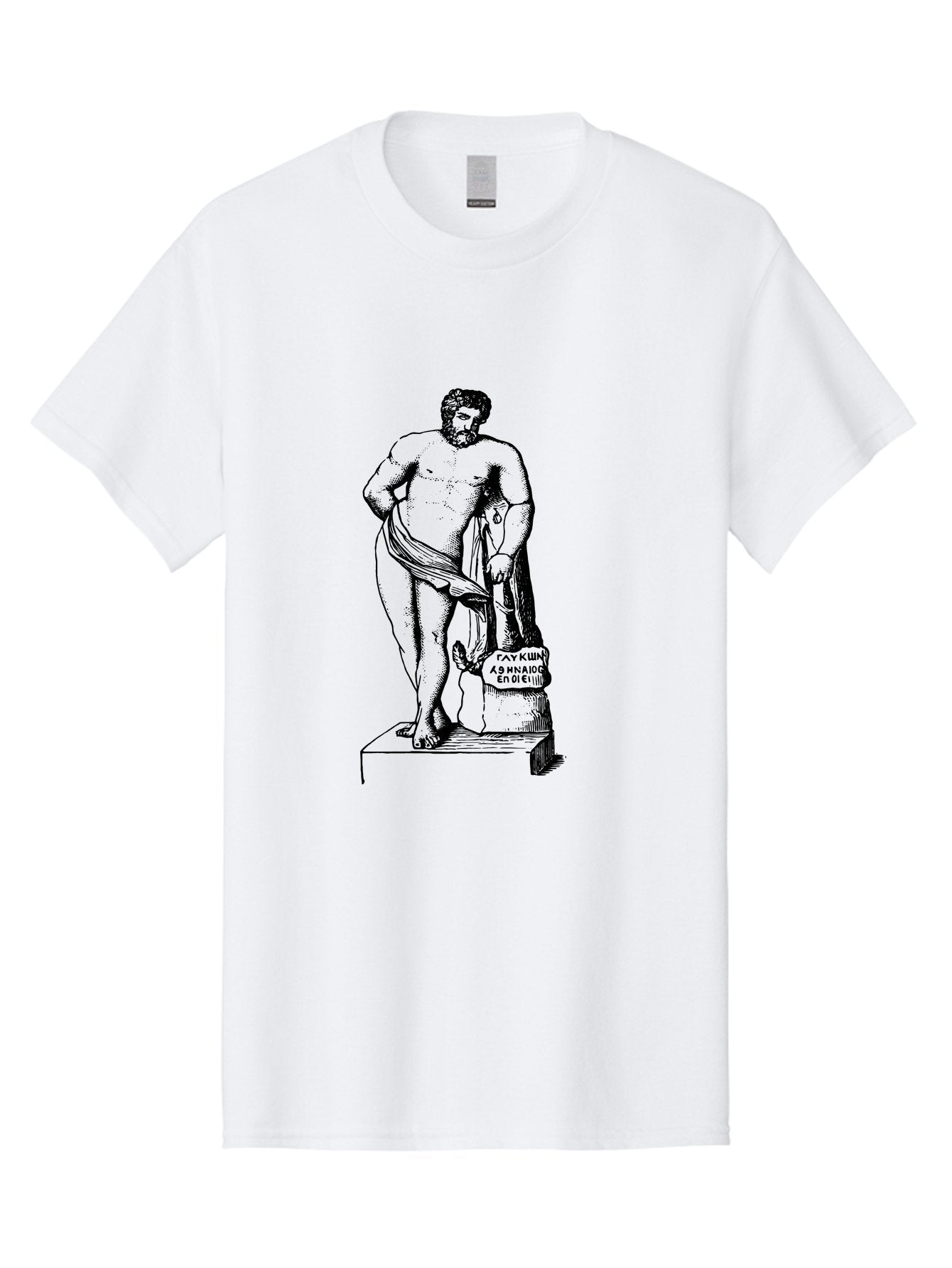 Diogenes Men'S Graphic Tee, 100% Cotton, Comfortable Casual Summer Wear, Machine Washable, Classical Statue, Ancient Greek Art, Marble Sculpture, Nude Male Figure, Patre Et Matre, Historical Landmark, Cultural Heritage, -  Aaa530 25
