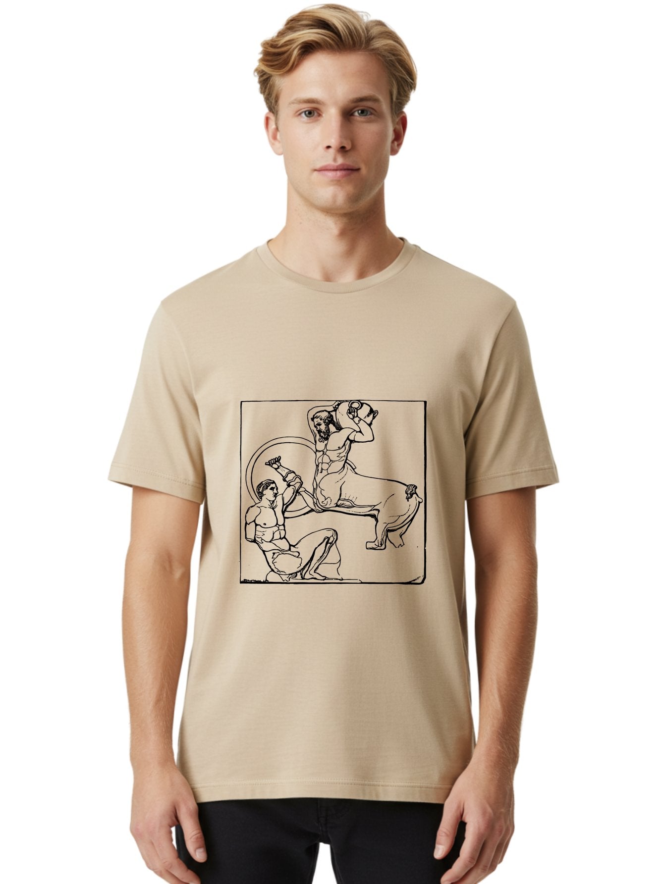 Europa-And-The-Bull Men'S Graphic Tee, 100% Cotton, Comfortable Casual Summer Wear, Machine Washable, Classical Mythology, Ancient Greece, Mythological Creature, Europa Abduction, Bull Transformation, Greek Legend, Mythical Art, -  Aaa532 24
