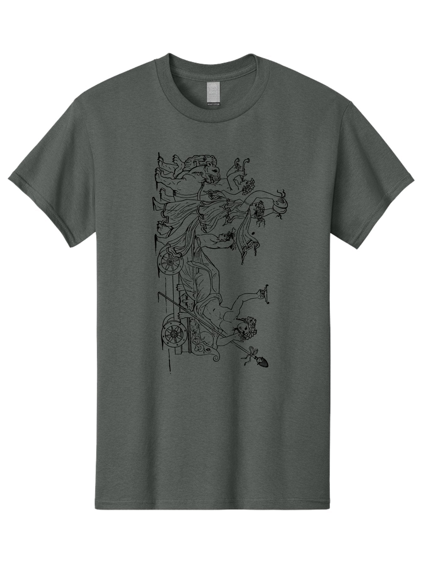 Faunus-Attack Men'S Graphic Tee, 100% Cotton, Comfortable Casual Summer Wear, Machine Washable, Mythological Scene, Faunus And Eros, Ancient Mythology, Classical Art, Black Line Drawing, Greek Mythology, Mythological Figures, Faunus, Eros, -  Aaa533 7