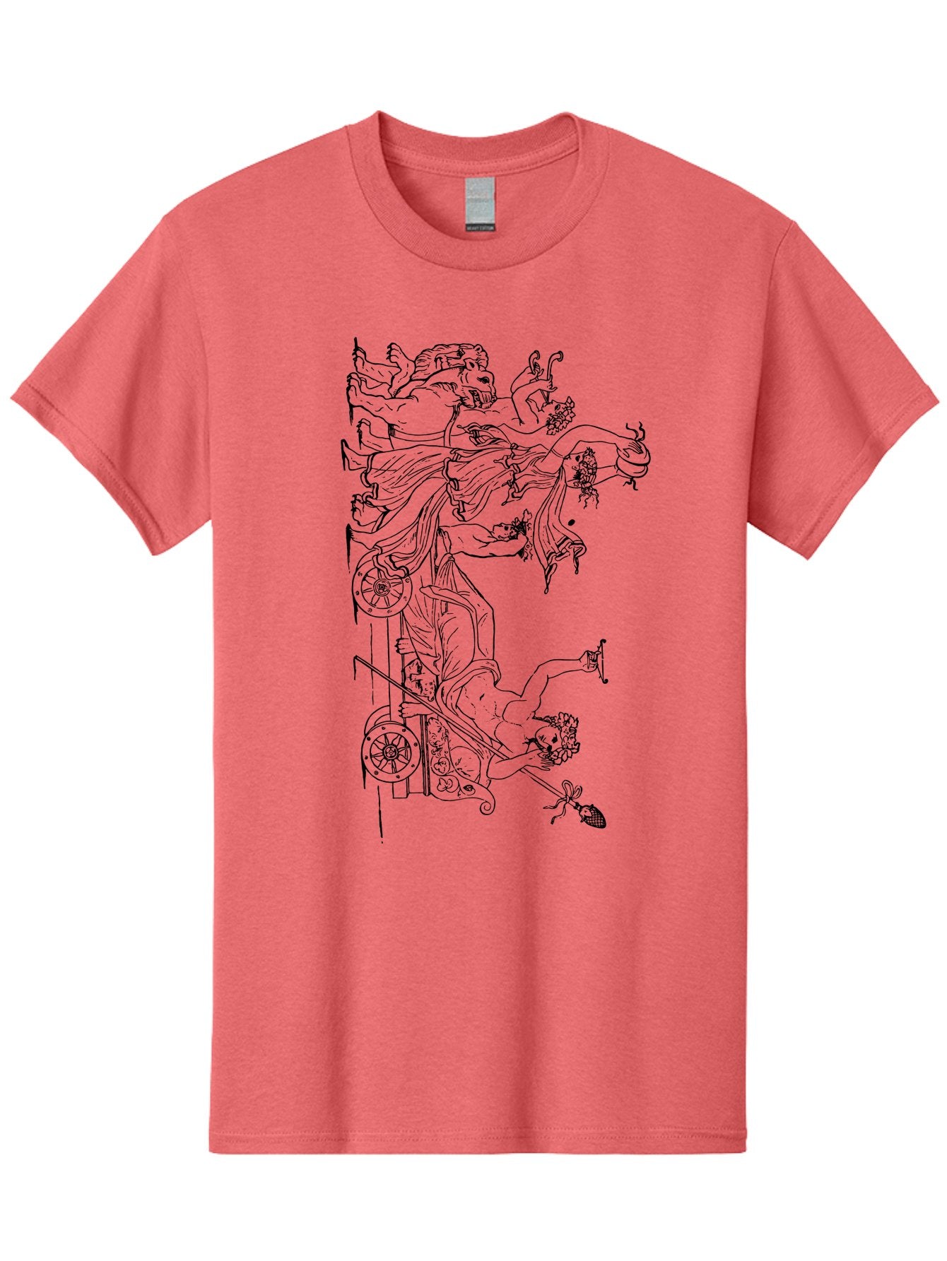 Faunus-Attack Men'S Graphic Tee, 100% Cotton, Comfortable Casual Summer Wear, Machine Washable, Mythological Scene, Faunus And Eros, Ancient Mythology, Classical Art, Black Line Drawing, Greek Mythology, Mythological Figures, Faunus, Eros, -  Aaa533 27