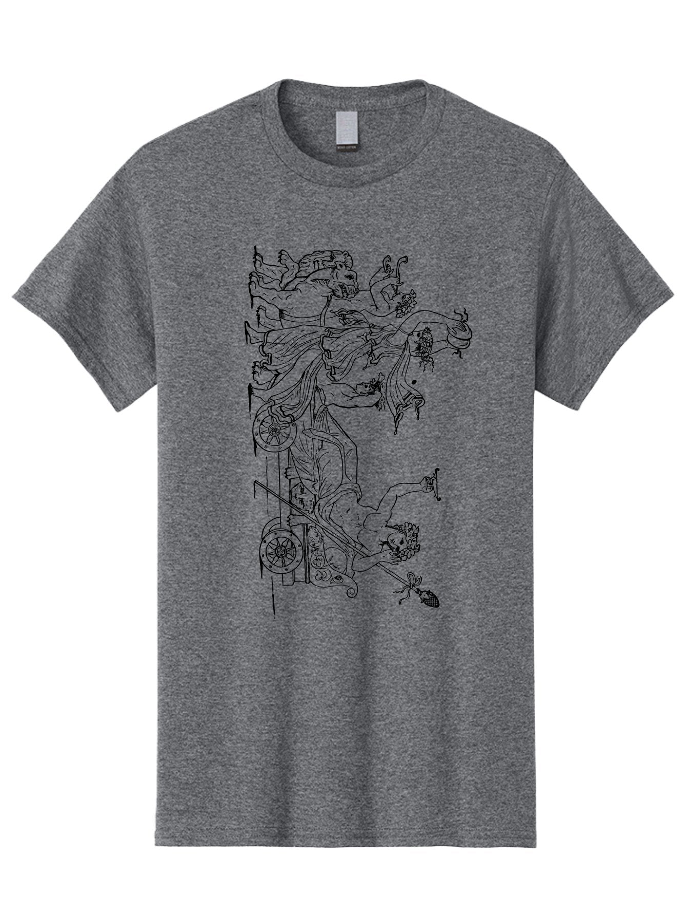 Faunus-Attack Men'S Graphic Tee, 100% Cotton, Comfortable Casual Summer Wear, Machine Washable, Mythological Scene, Faunus And Eros, Ancient Mythology, Classical Art, Black Line Drawing, Greek Mythology, Mythological Figures, Faunus, Eros, -  Aaa533 21