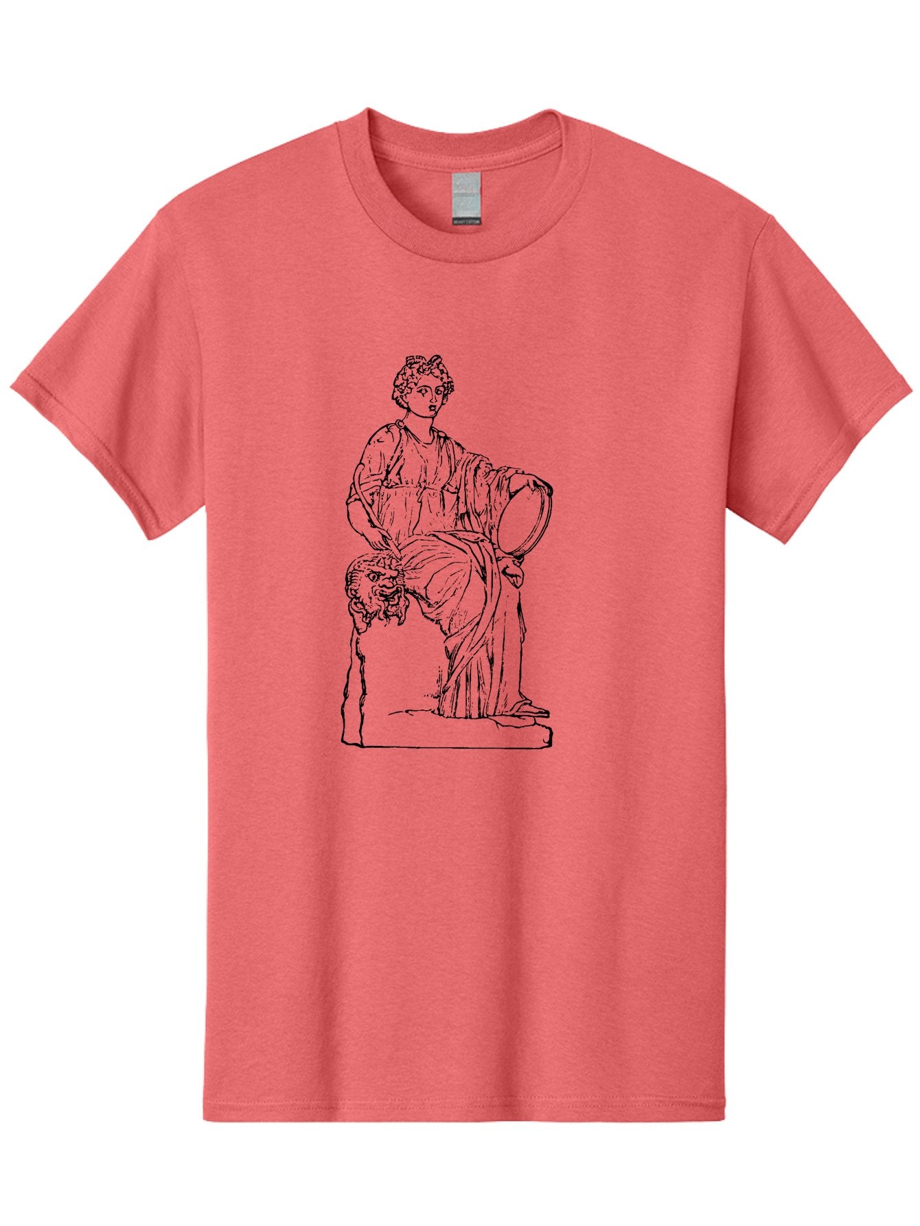 Greco-Statue Men'S Graphic Tee, 100% Cotton, Comfortable Casual Summer Wear, Machine Washable, Statue Of A Goddess, Classical Art, Ancient Greek, Roman Mythology, Mythical Figure, Feminine Power, Elegant Drapery, Minimalist Line Art, -  Aaa537 23