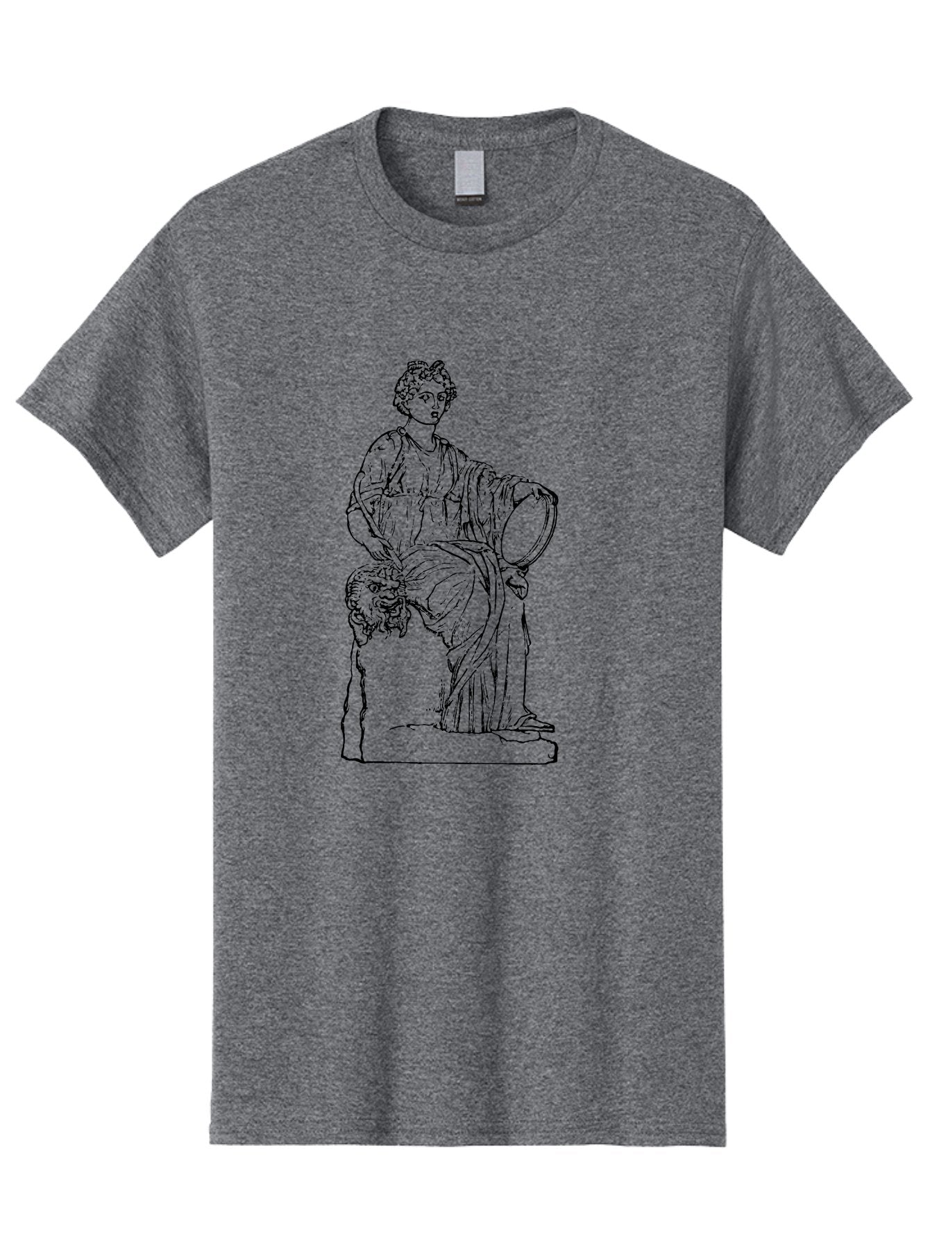 Greco-Statue Men'S Graphic Tee, 100% Cotton, Comfortable Casual Summer Wear, Machine Washable, Statue Of A Goddess, Classical Art, Ancient Greek, Roman Mythology, Mythical Figure, Feminine Power, Elegant Drapery, Minimalist Line Art, -  Aaa537 15