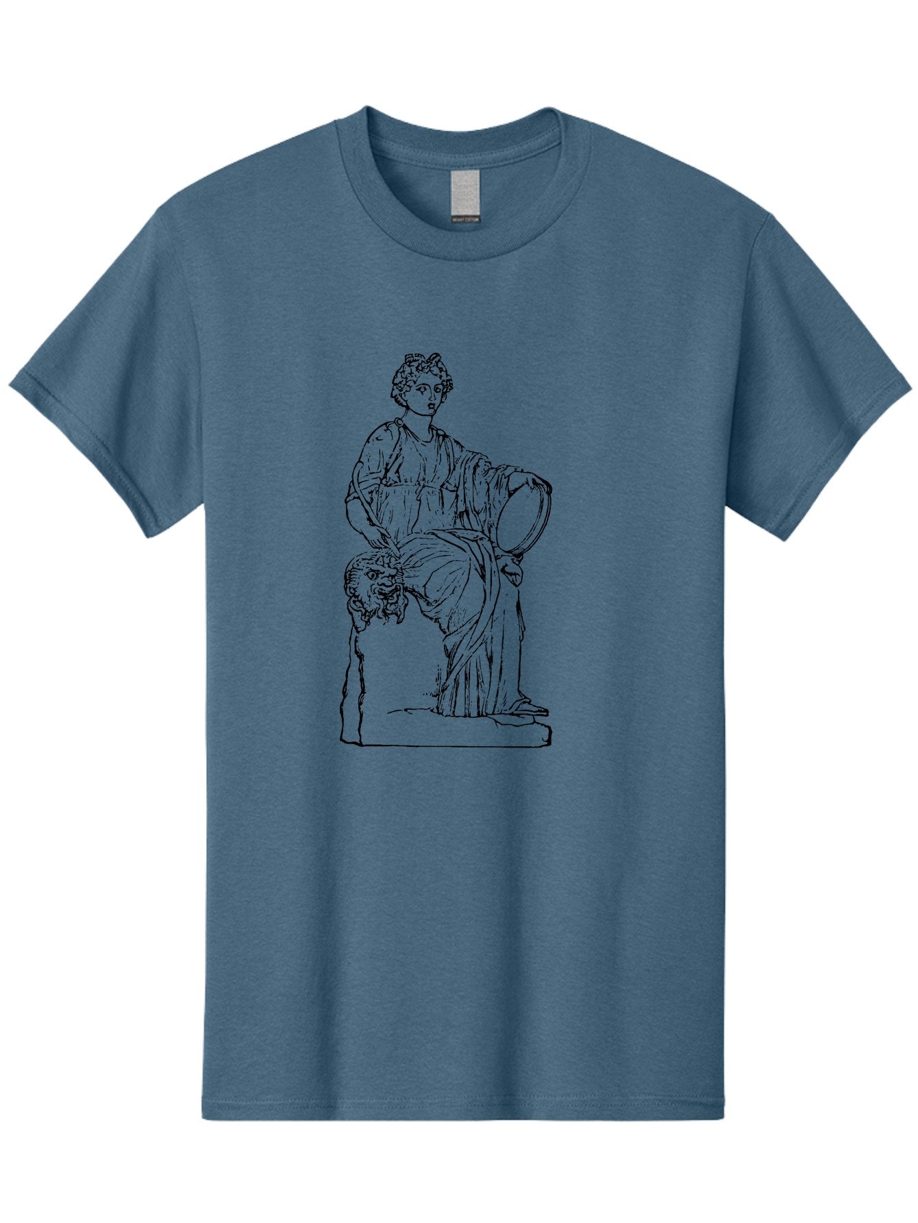 Greco-Statue Men'S Graphic Tee, 100% Cotton, Comfortable Casual Summer Wear, Machine Washable, Statue Of A Goddess, Classical Art, Ancient Greek, Roman Mythology, Mythical Figure, Feminine Power, Elegant Drapery, Minimalist Line Art, -  Aaa537 5