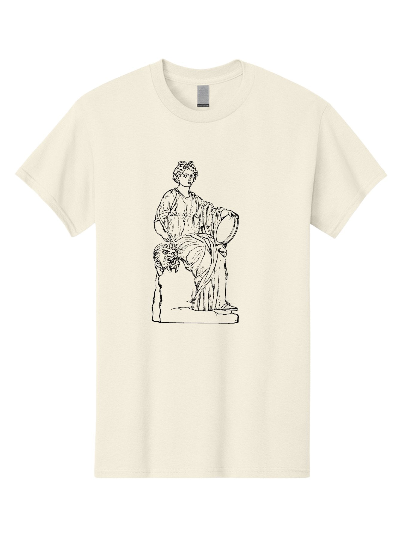 Greco-Statue Men'S Graphic Tee, 100% Cotton, Comfortable Casual Summer Wear, Machine Washable, Statue Of A Goddess, Classical Art, Ancient Greek, Roman Mythology, Mythical Figure, Feminine Power, Elegant Drapery, Minimalist Line Art, -  Aaa537 25