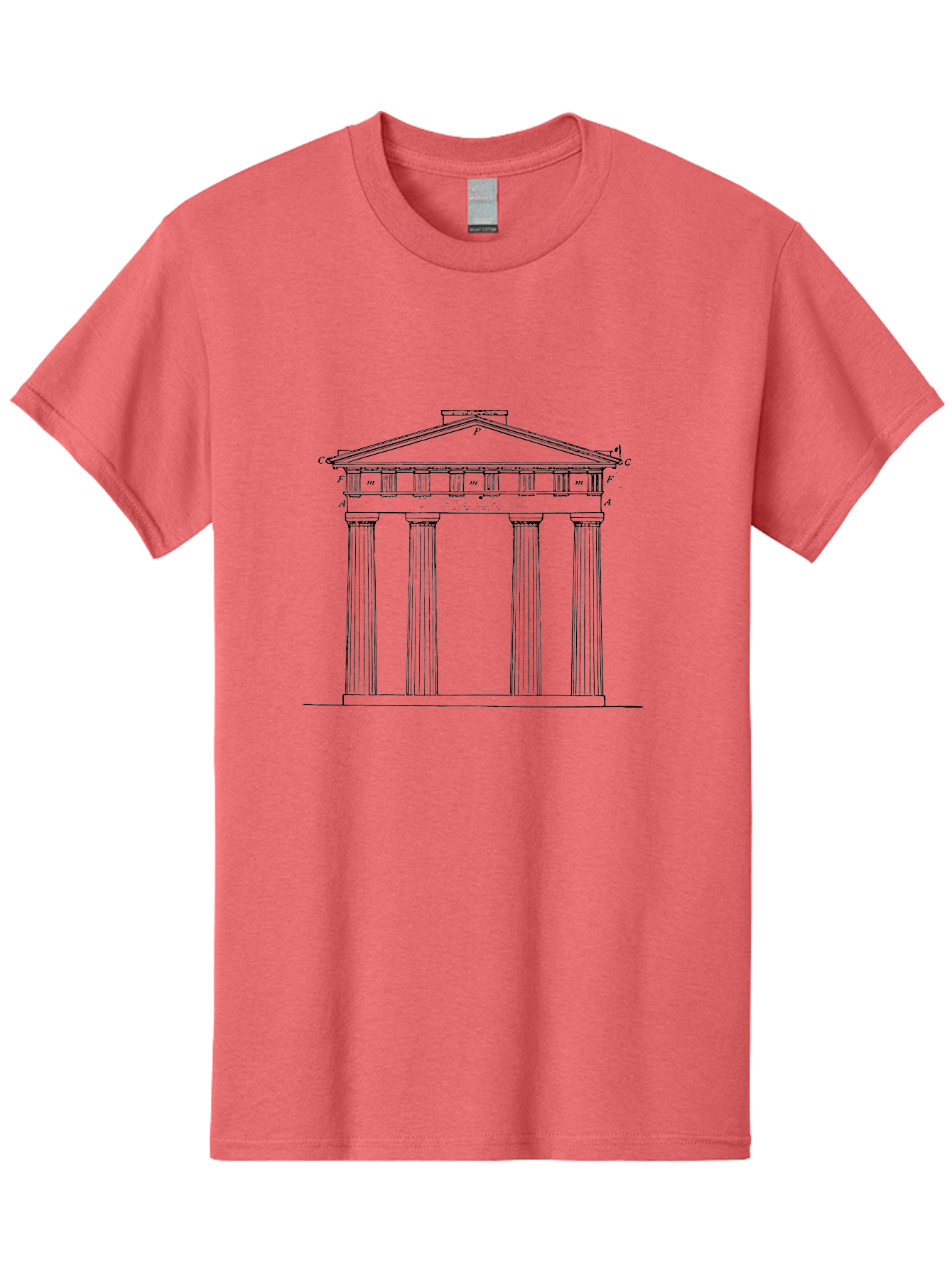 Greek-Temple Men'S Graphic Tee, 100% Cotton, Comfortable Casual Summer Wear, Machine Washable, Classical Architecture, Greek Temple, Ancient Building, Four Columns, Pediment, Historical Landmark, Neoclassical Style, Temple Design, -  Aaa541 5