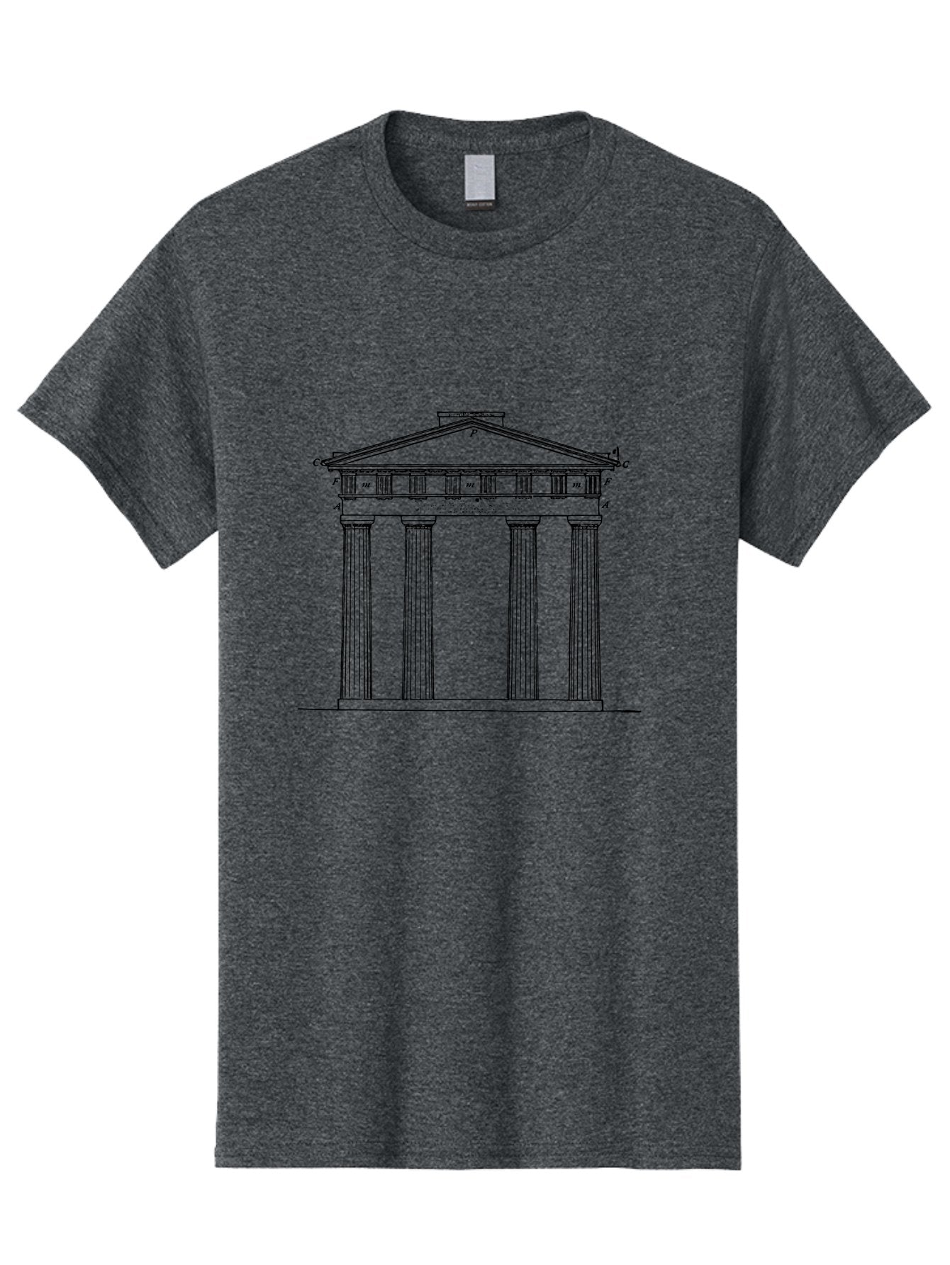 Greek-Temple Men'S Graphic Tee, 100% Cotton, Comfortable Casual Summer Wear, Machine Washable, Classical Architecture, Greek Temple, Ancient Building, Four Columns, Pediment, Historical Landmark, Neoclassical Style, Temple Design, -  Aaa541 23