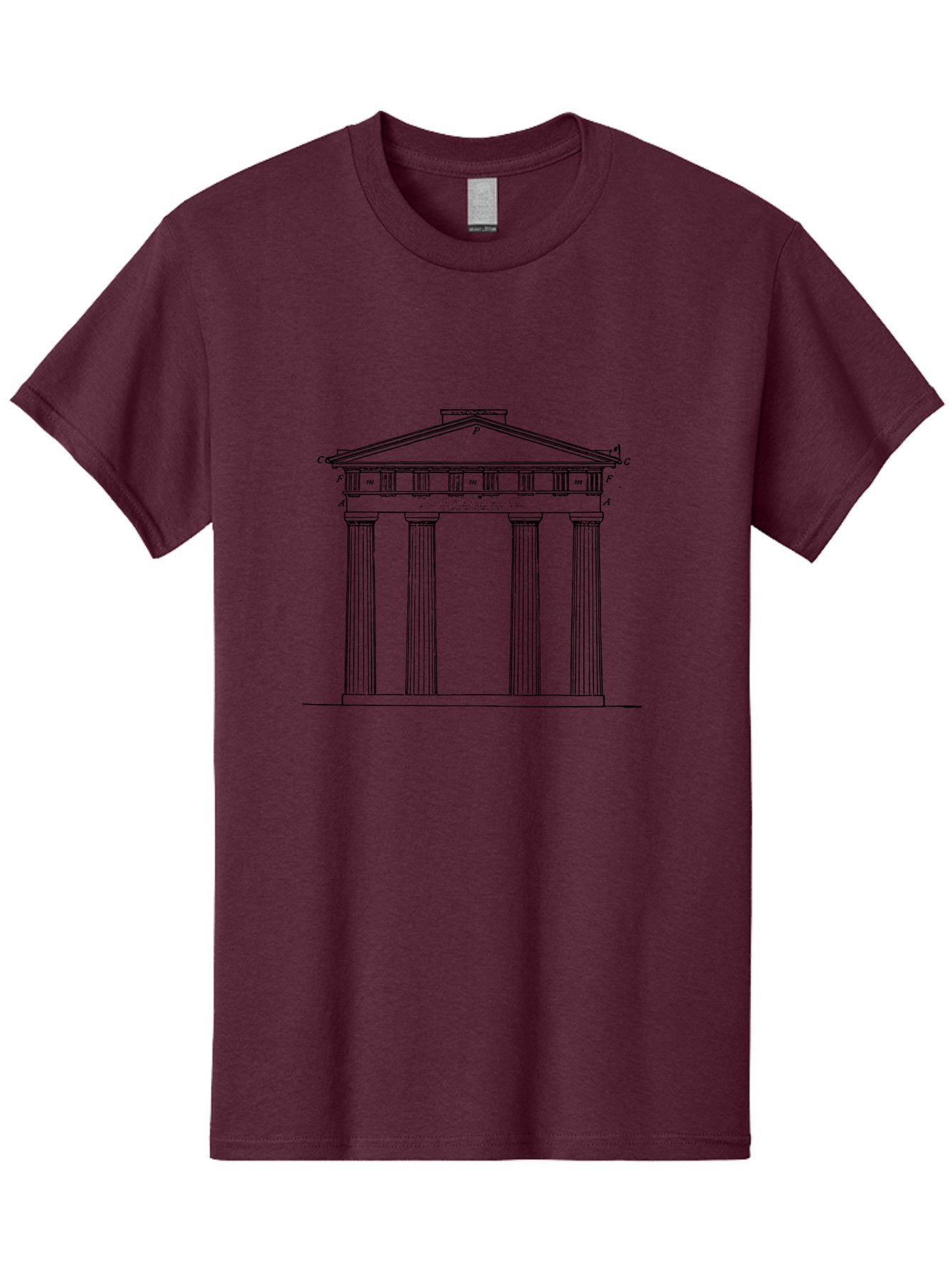 Greek-Temple Men'S Graphic Tee, 100% Cotton, Comfortable Casual Summer Wear, Machine Washable, Classical Architecture, Greek Temple, Ancient Building, Four Columns, Pediment, Historical Landmark, Neoclassical Style, Temple Design, -  Aaa541 5