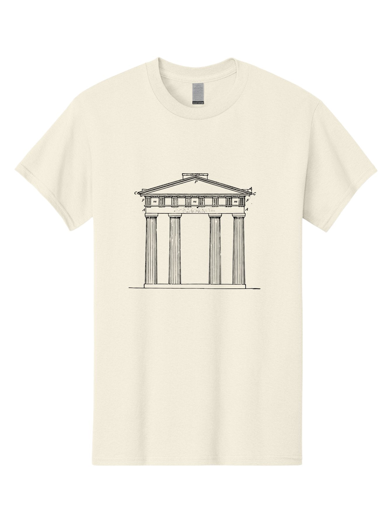 Greek-Temple Men'S Graphic Tee, 100% Cotton, Comfortable Casual Summer Wear, Machine Washable, Classical Architecture, Greek Temple, Ancient Building, Four Columns, Pediment, Historical Landmark, Neoclassical Style, Temple Design, -  Aaa541 29