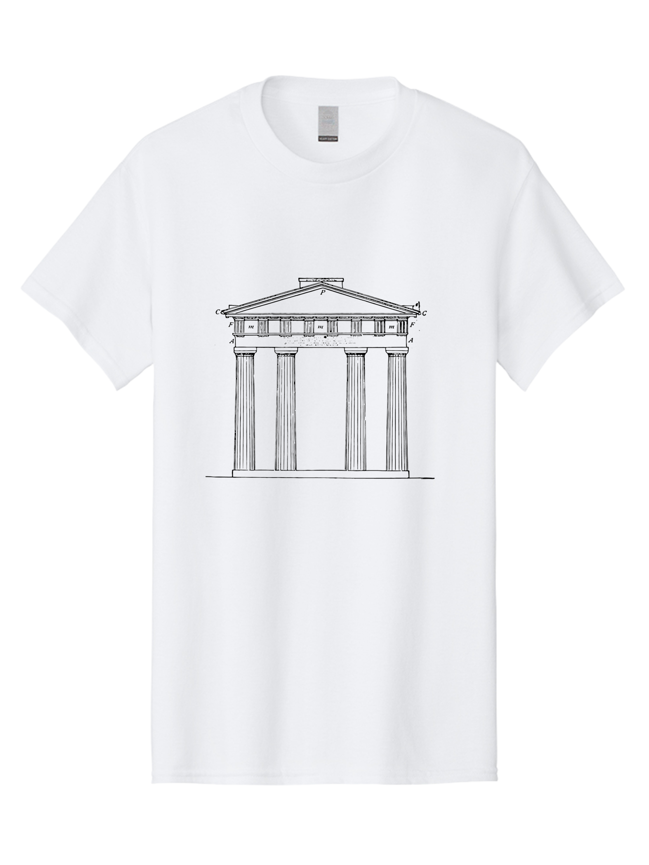Greek-Temple Men'S Graphic Tee, 100% Cotton, Comfortable Casual Summer Wear, Machine Washable, Classical Architecture, Greek Temple, Ancient Building, Four Columns, Pediment, Historical Landmark, Neoclassical Style, Temple Design, -  Aaa541 29