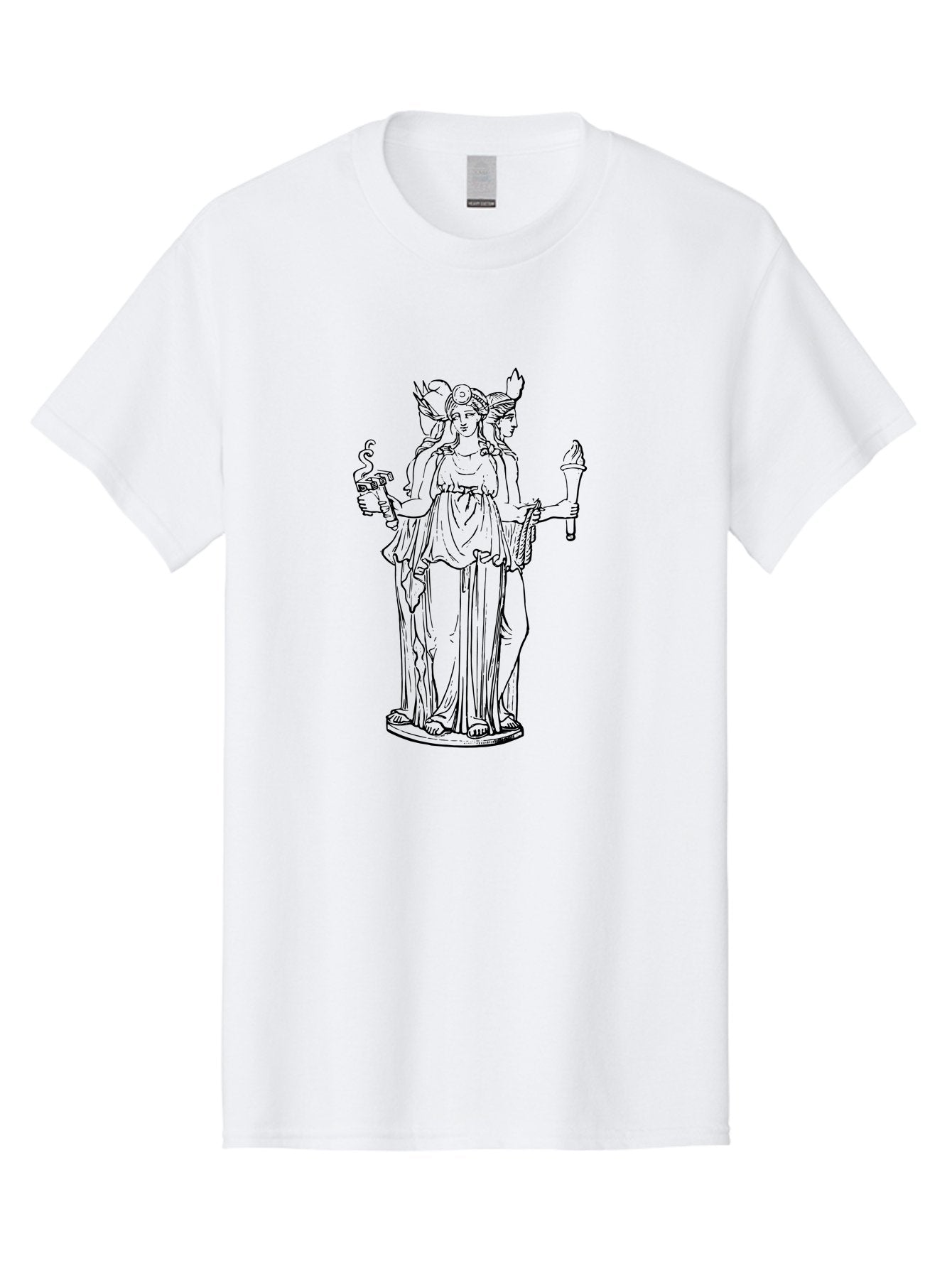 Hecate Men'S Graphic Tee, 100% Cotton, Comfortable Casual Summer Wear, Machine Washable, Hecate Goddess, Greek Mythology, Triple Goddess, Magical Powers, Witches' Patron, Mysticism, Occult, Ancient Deities, Feminine Power, Divine Feminine -  Aaa542 23