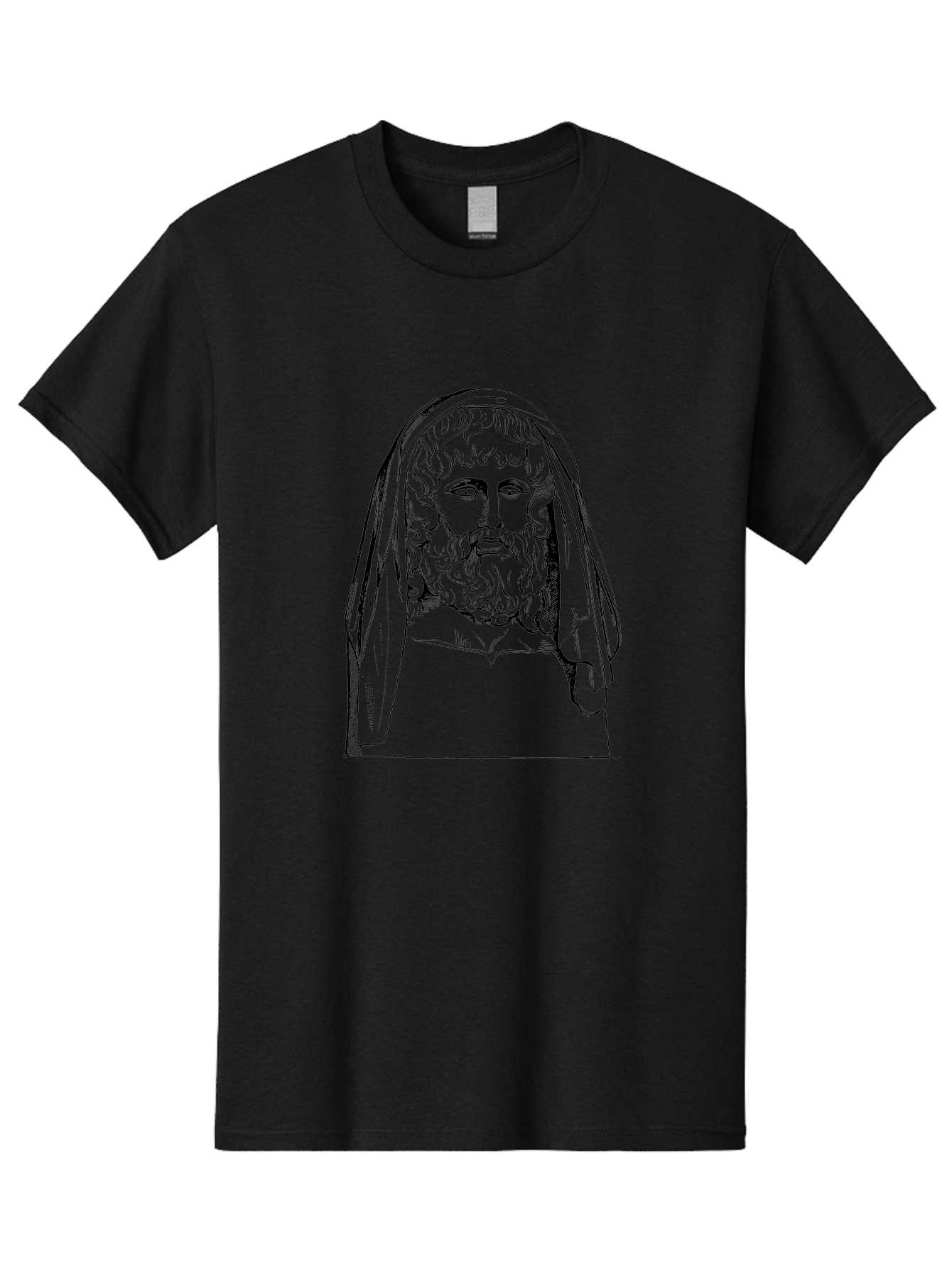 Homer Men'S Graphic Tee, 100% Cotton, Comfortable Casual Summer Wear, Machine Washable, Classical Illustration, Ancient Greek Poet, Bearded Man, Curly Hair, Hooded Figure, Literary Figure, Historical Portrait, Vintage Artwork, -  Aaa544 17