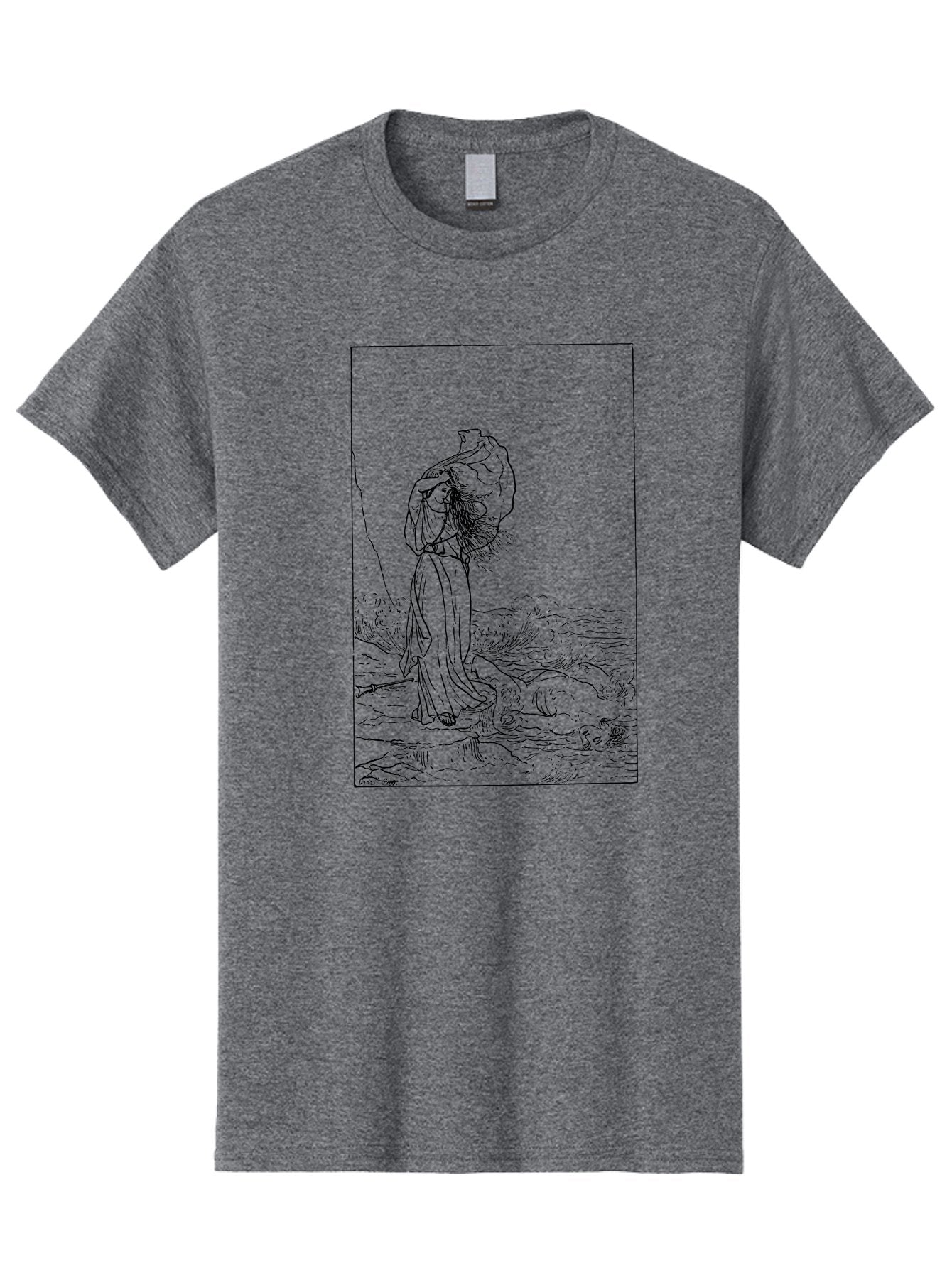 Man-With-Bundle Men'S Graphic Tee, 100% Cotton, Comfortable Casual Summer Wear, Machine Washable, Man With Fishing Net, Fishing Industry, Traditional Fishing Methods, Serene Landscape, Peaceful Atmosphere, Outdoor Scenery, Rustic Charm -  Aaa549 29