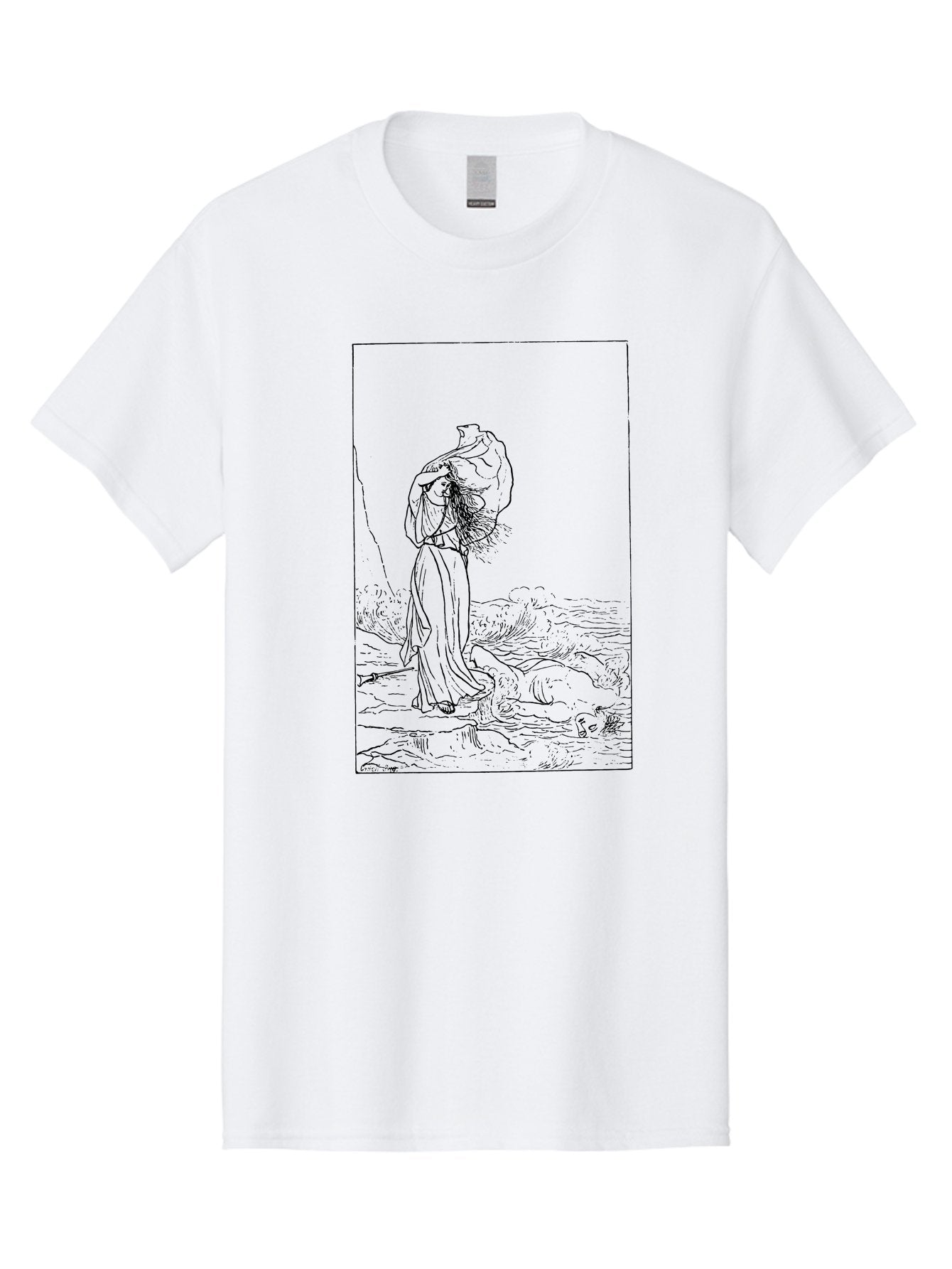 Man-With-Bundle Men'S Graphic Tee, 100% Cotton, Comfortable Casual Summer Wear, Machine Washable, Man With Fishing Net, Fishing Industry, Traditional Fishing Methods, Serene Landscape, Peaceful Atmosphere, Outdoor Scenery, Rustic Charm -  Aaa549 11