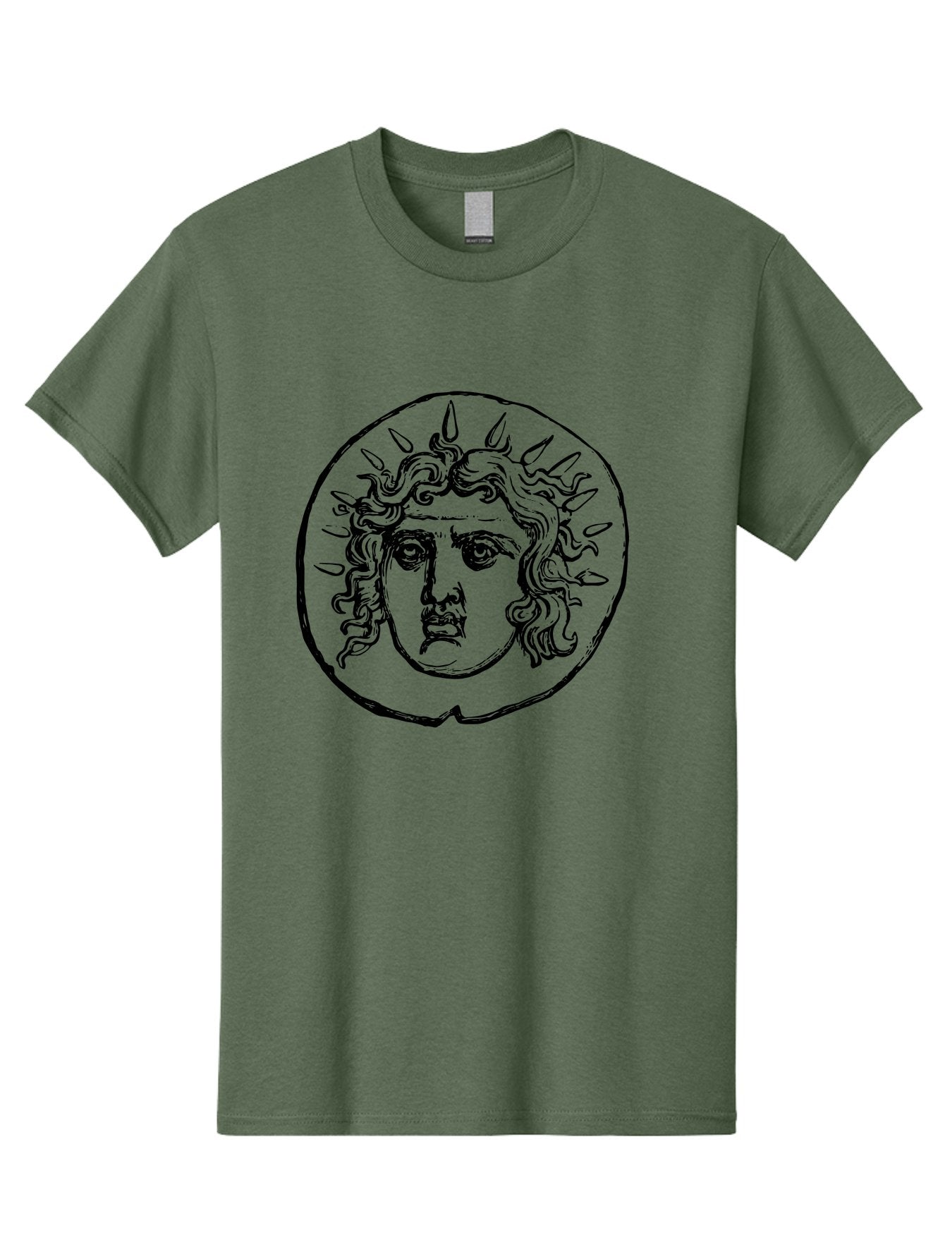 Medusa-Coin Men'S Graphic Tee, 100% Cotton, Comfortable Casual Summer Wear, Machine Washable, Medusa Head, Gorgon Myth, Curly Hair, Intense Gaze, Mythological Creature, Ancient Symbolism, Mystical Power, Gothic Style, Mythical Being, -  Aaa550 9