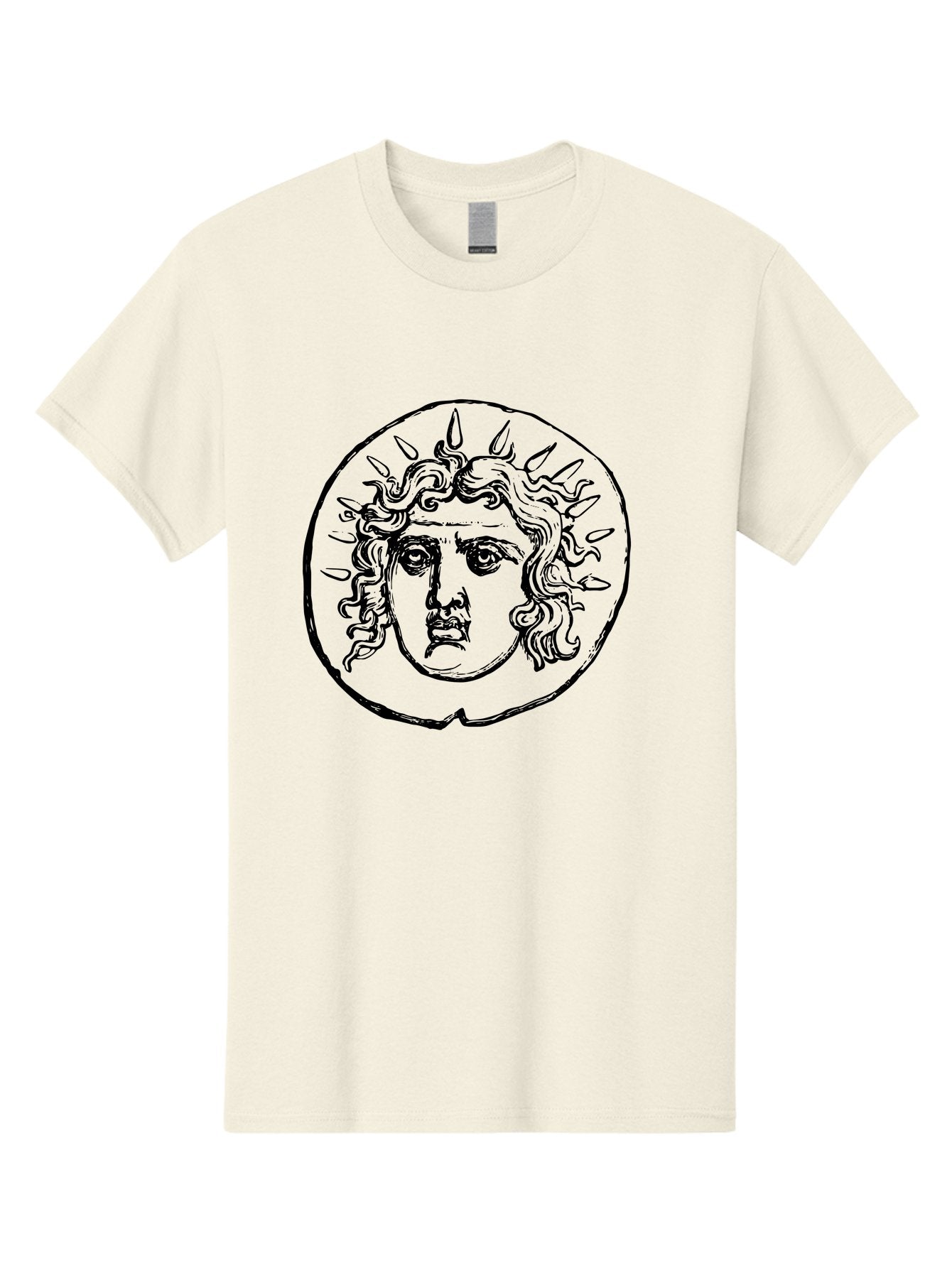 Medusa-Coin Men'S Graphic Tee, 100% Cotton, Comfortable Casual Summer Wear, Machine Washable, Medusa Head, Gorgon Myth, Curly Hair, Intense Gaze, Mythological Creature, Ancient Symbolism, Mystical Power, Gothic Style, Mythical Being, -  Aaa550 21