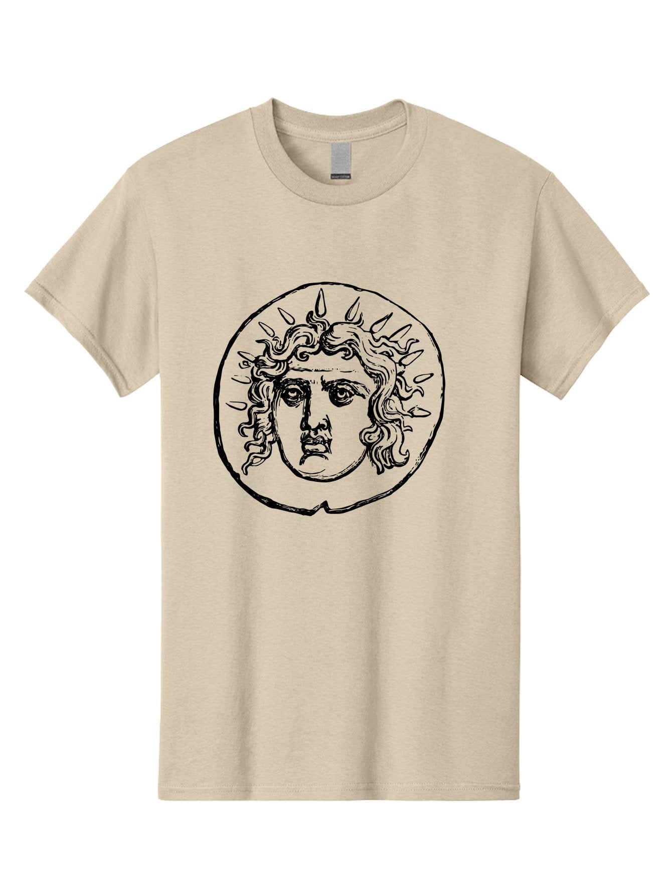 Medusa-Coin Men'S Graphic Tee, 100% Cotton, Comfortable Casual Summer Wear, Machine Washable, Medusa Head, Gorgon Myth, Curly Hair, Intense Gaze, Mythological Creature, Ancient Symbolism, Mystical Power, Gothic Style, Mythical Being, -  Aaa550 13