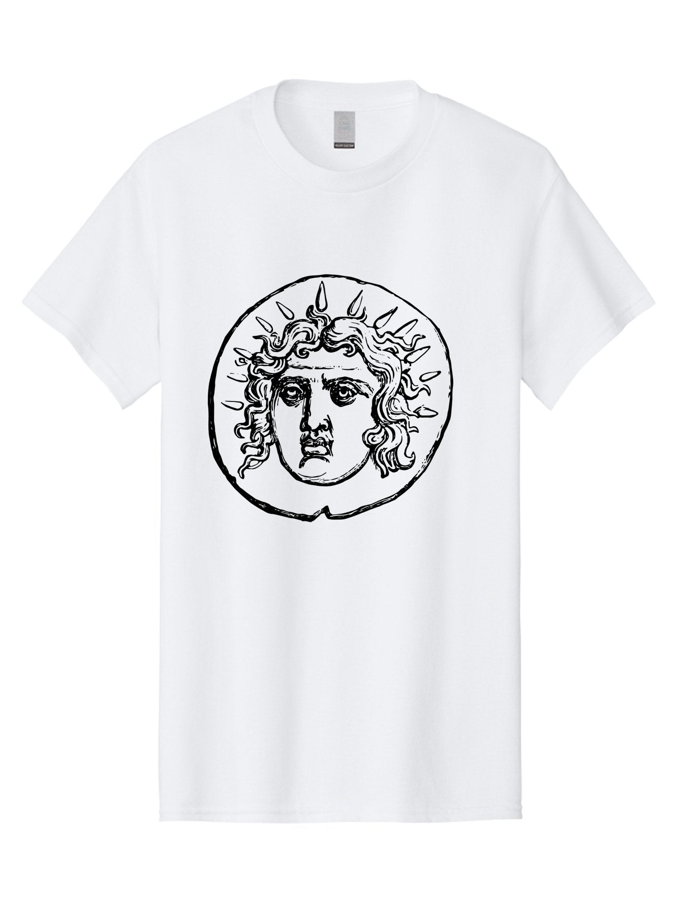 Medusa-Coin Men'S Graphic Tee, 100% Cotton, Comfortable Casual Summer Wear, Machine Washable, Medusa Head, Gorgon Myth, Curly Hair, Intense Gaze, Mythological Creature, Ancient Symbolism, Mystical Power, Gothic Style, Mythical Being, -  Aaa550 23