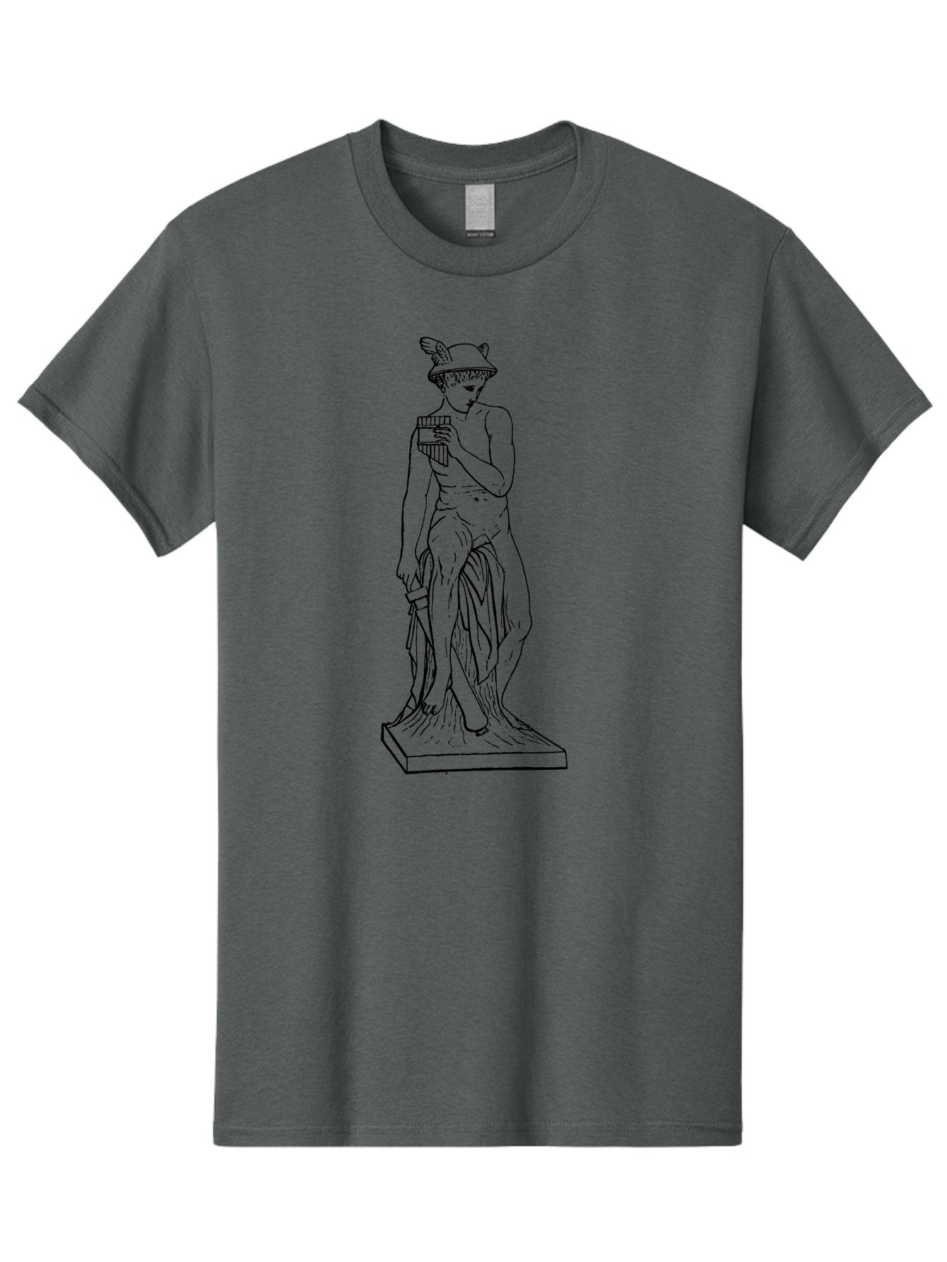Mercury-Statue Men'S Graphic Tee, 100% Cotton, Comfortable Casual Summer Wear, Machine Washable, Classical Greek Statue, Male Figure, Draped Clothing, Mythological Symbol, Ancient Art, Greek God, Symbolic Representation, Cultural Heritage, -  Aaa551 27