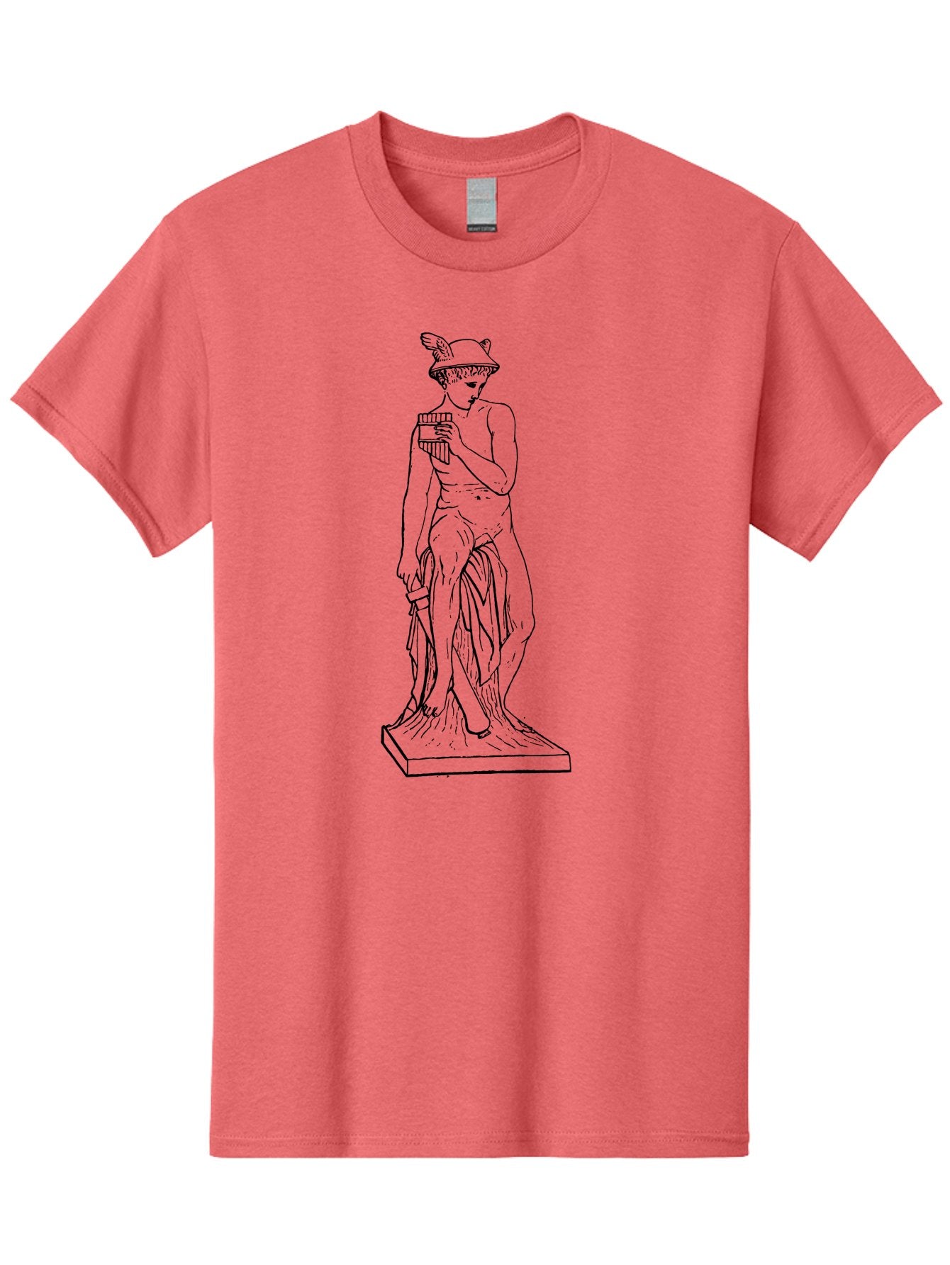 Mercury-Statue Men'S Graphic Tee, 100% Cotton, Comfortable Casual Summer Wear, Machine Washable, Classical Greek Statue, Male Figure, Draped Clothing, Mythological Symbol, Ancient Art, Greek God, Symbolic Representation, Cultural Heritage, -  Aaa551 13