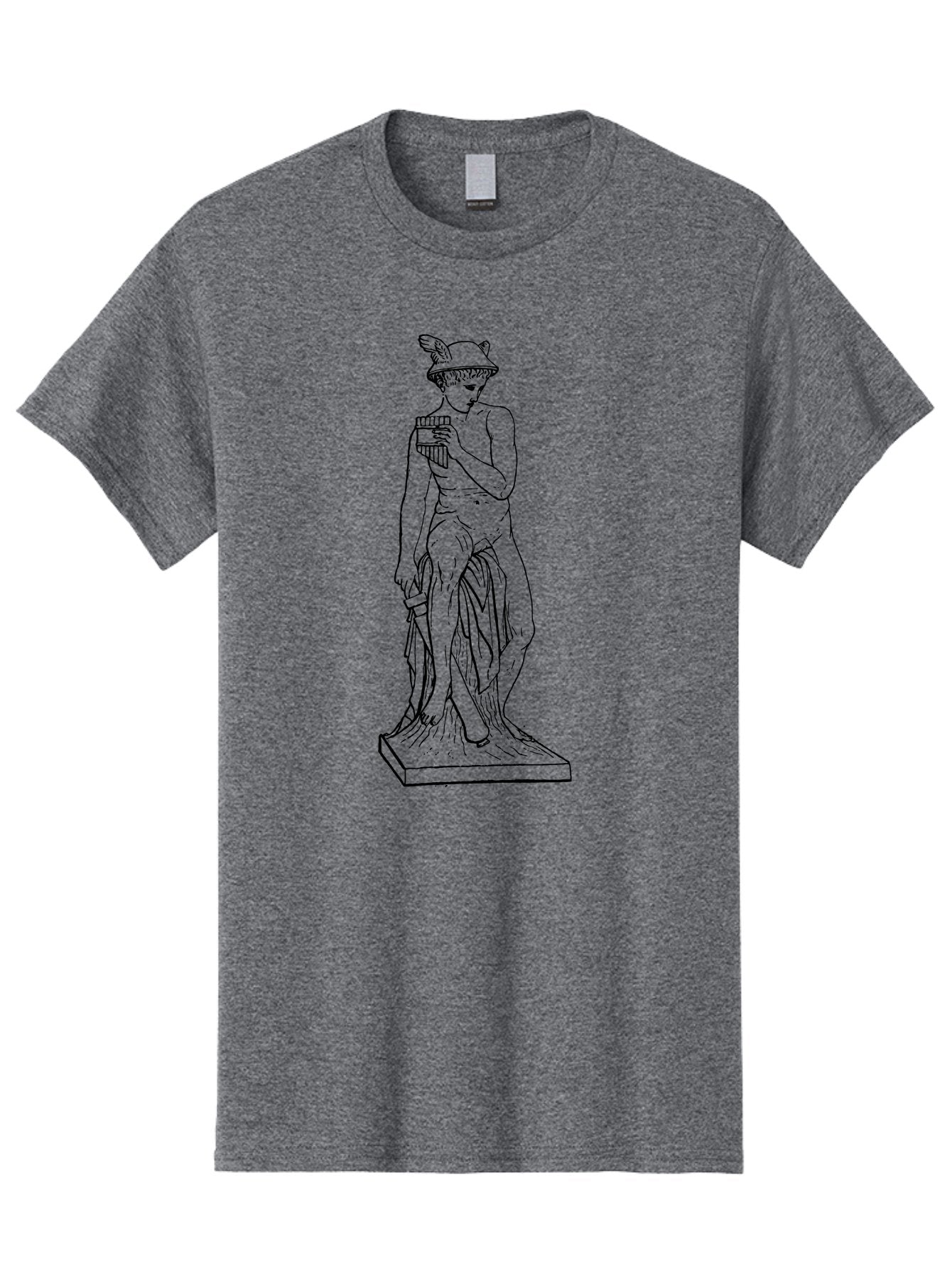 Mercury-Statue Men'S Graphic Tee, 100% Cotton, Comfortable Casual Summer Wear, Machine Washable, Classical Greek Statue, Male Figure, Draped Clothing, Mythological Symbol, Ancient Art, Greek God, Symbolic Representation, Cultural Heritage, -  Aaa551 19