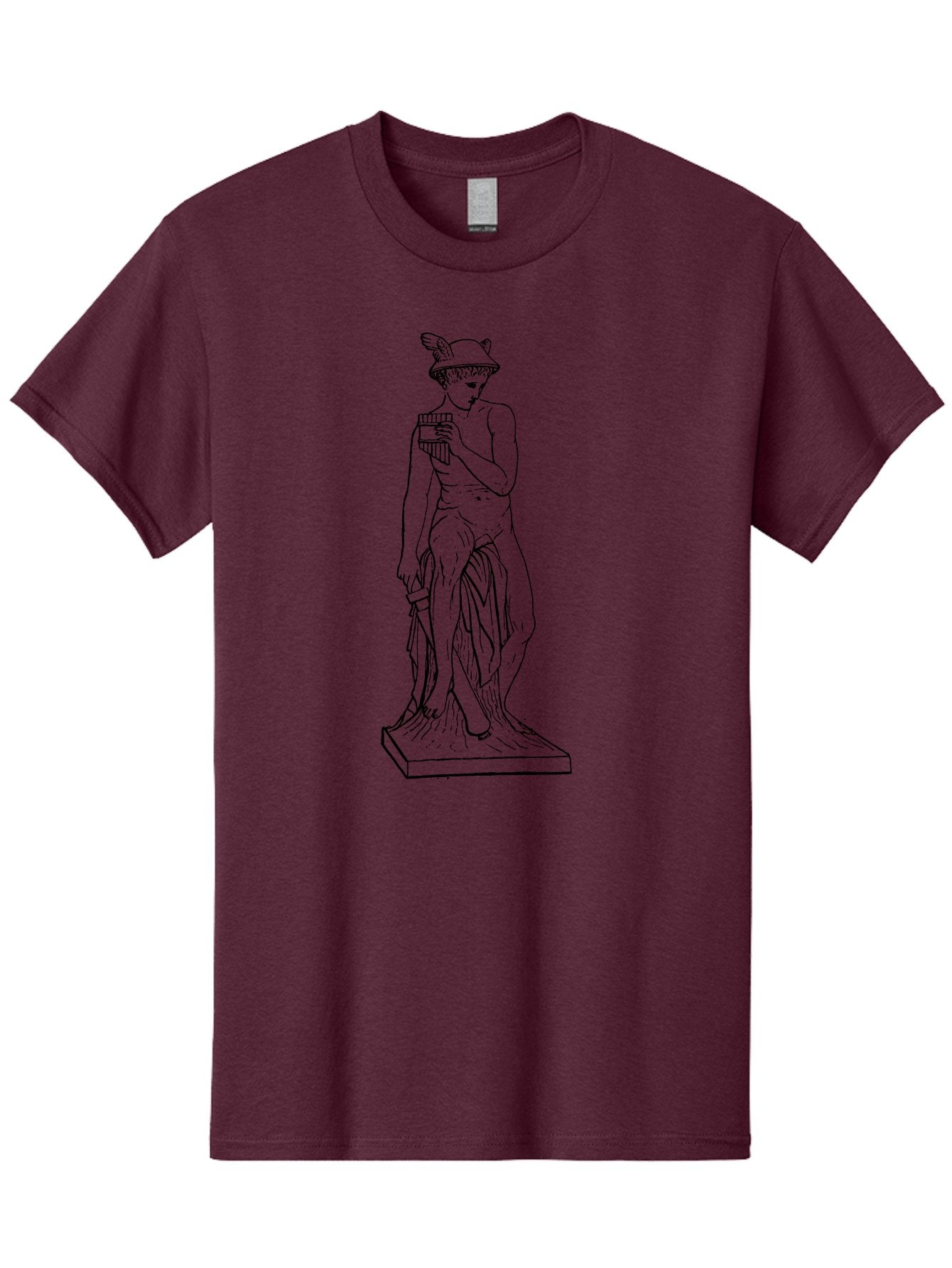 Mercury-Statue Men'S Graphic Tee, 100% Cotton, Comfortable Casual Summer Wear, Machine Washable, Classical Greek Statue, Male Figure, Draped Clothing, Mythological Symbol, Ancient Art, Greek God, Symbolic Representation, Cultural Heritage, -  Aaa551 5